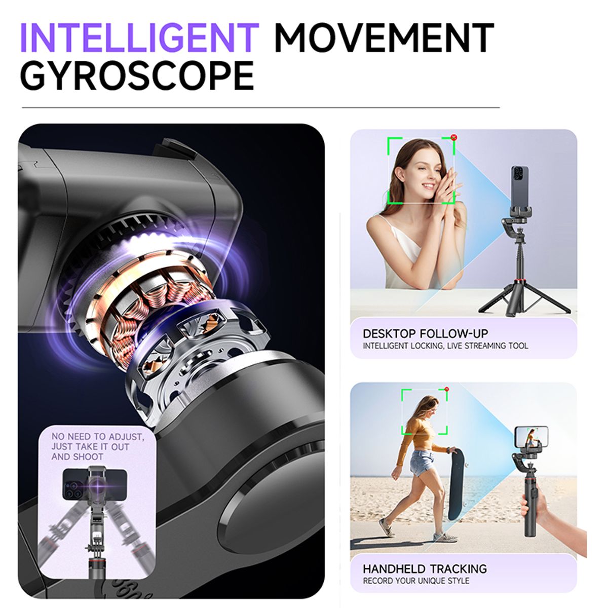 GENERICO - Trípode CC2 Seguimiento Facial Con Ia Estabilizador de Cardán