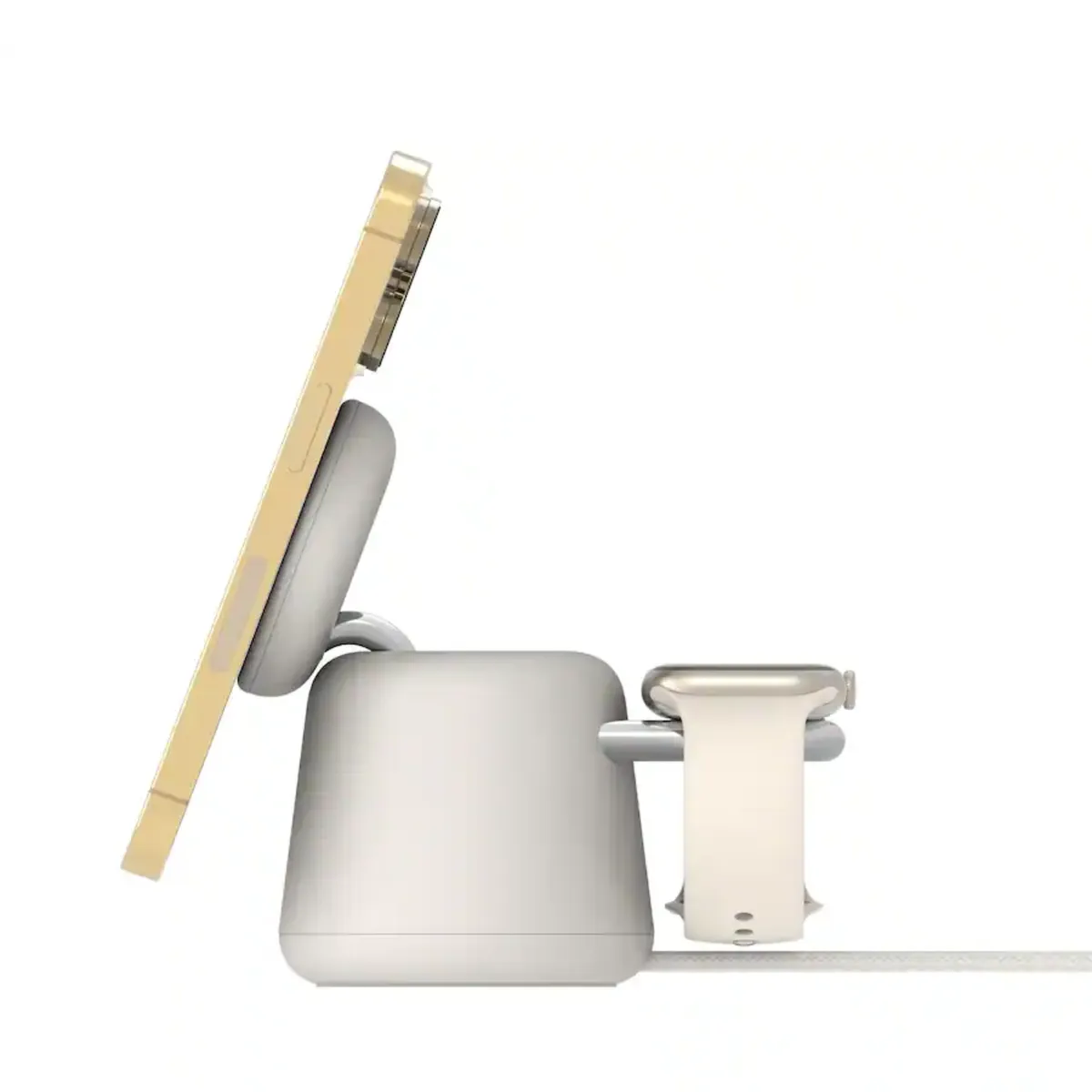 BELKIN - Cargador Belkin Base Magsafe 2 En 1 Inalámbrico Beige