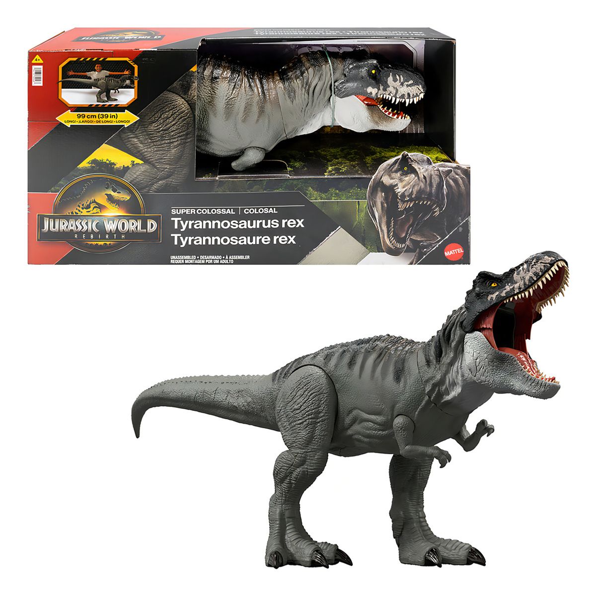 JURASSIC WORLD - Dinosaurio Jurassic World Dinosaurio Rebirth Super Colossal T Rex