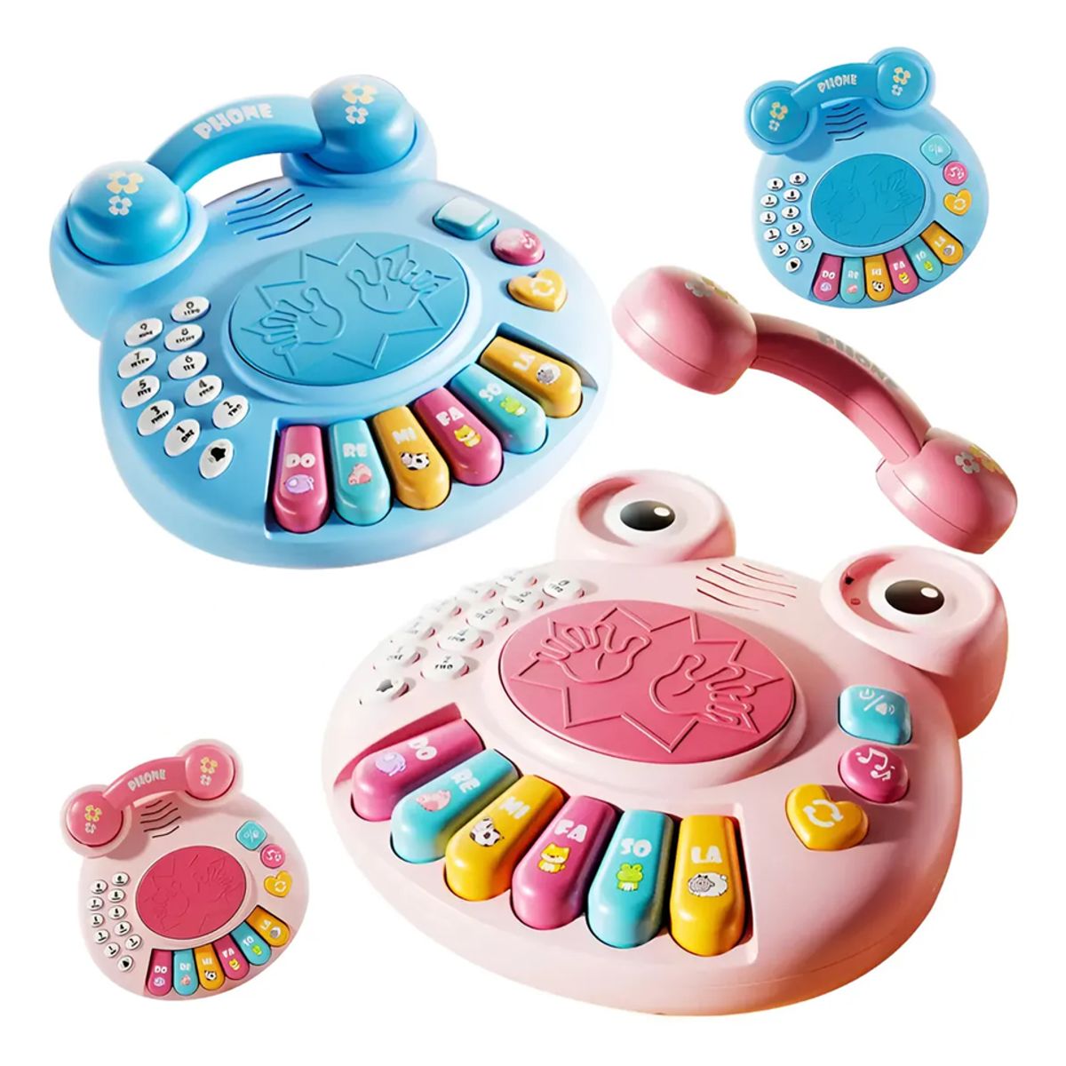 GENERICO - Teléfono Piano Didáctico Infantil Bebés Niños Juguete Sonido Luces Interactivo