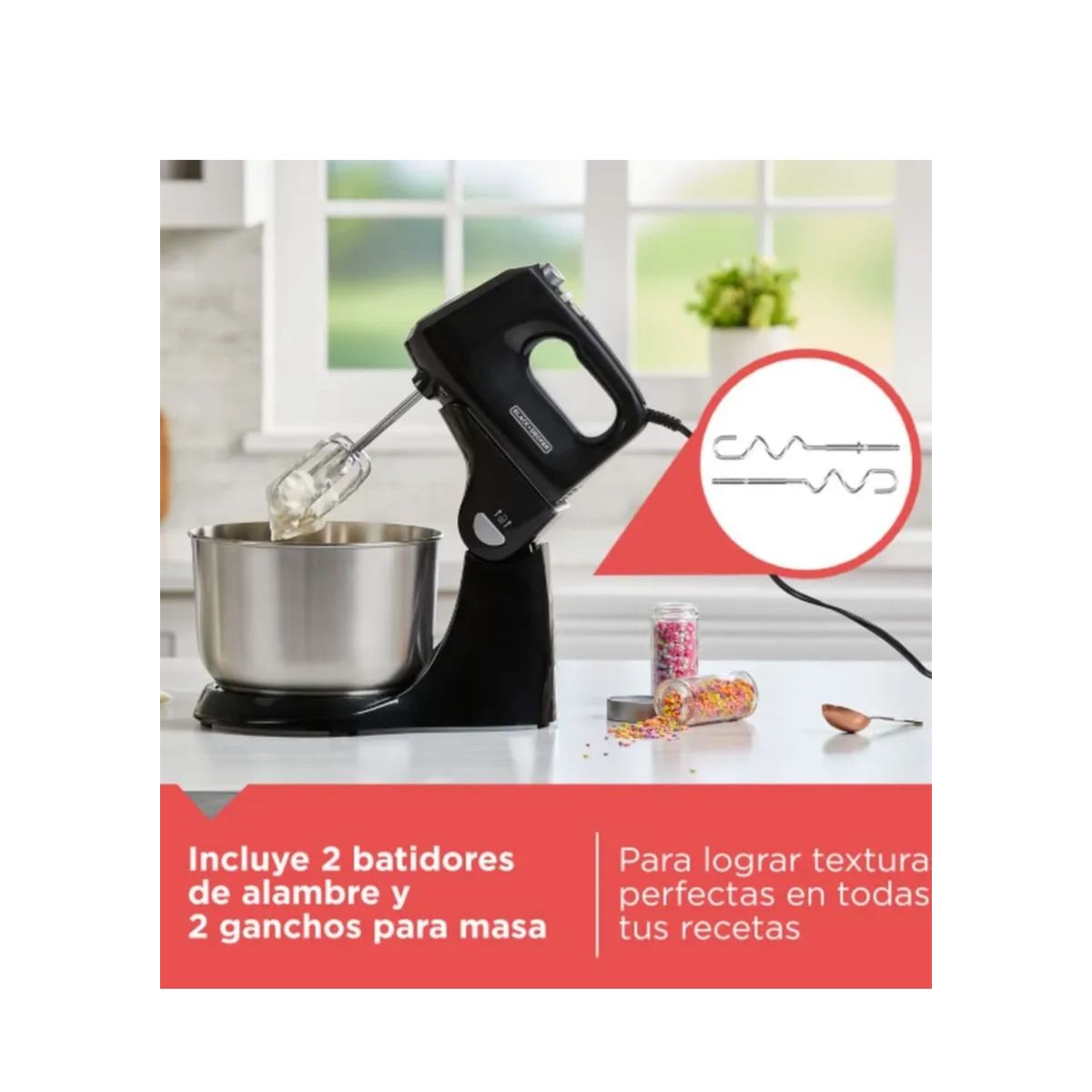 BLACK+DECKER - Batidora Black+Decker 2 en 1 vertical y manual,