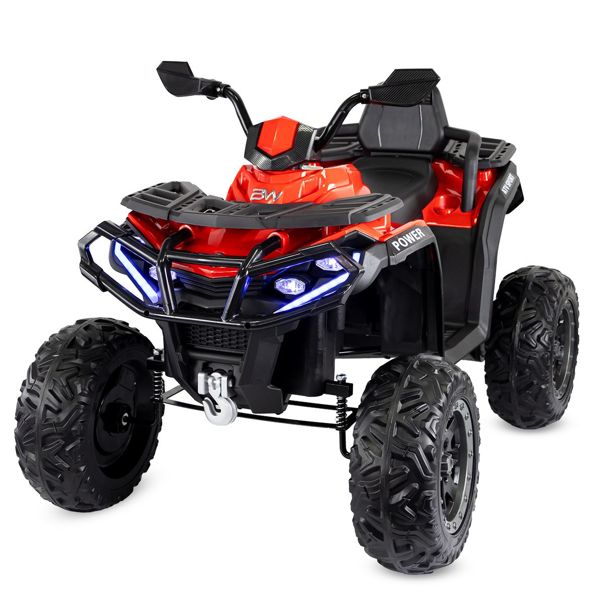 PRINSEL - Cuatrimoto Eléctrica Niño niña montable Recargable Warrior 12V Rojo