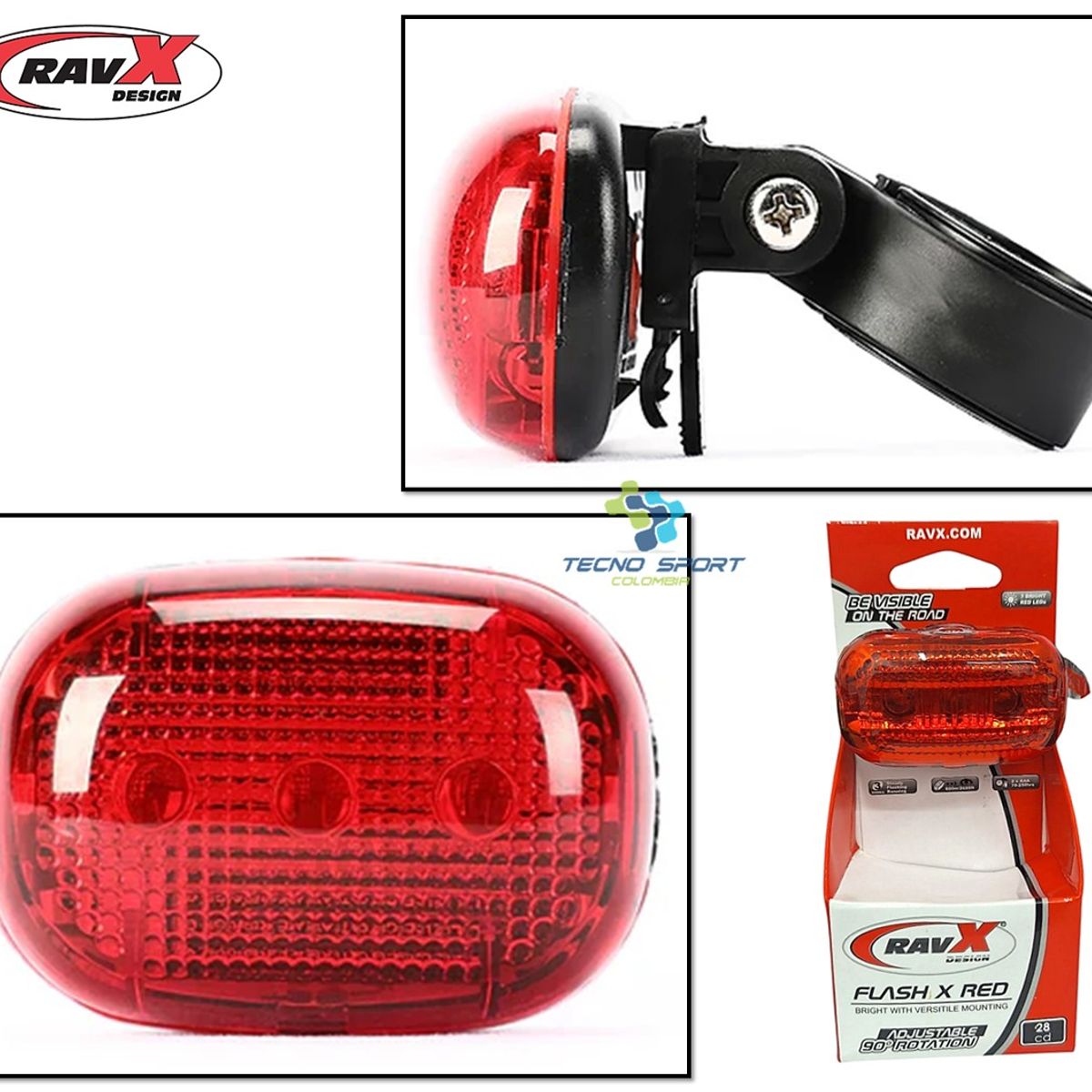 GENERICO - Luz Trasera Bicicleta Ravx Led 3 Modos Seguridad