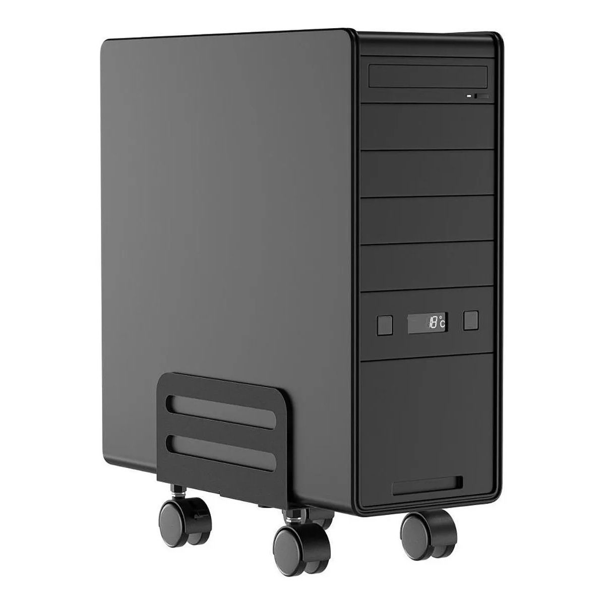 GENERICO - Soporte Cpu Metálico Con Rodachinas Torre Ordenador