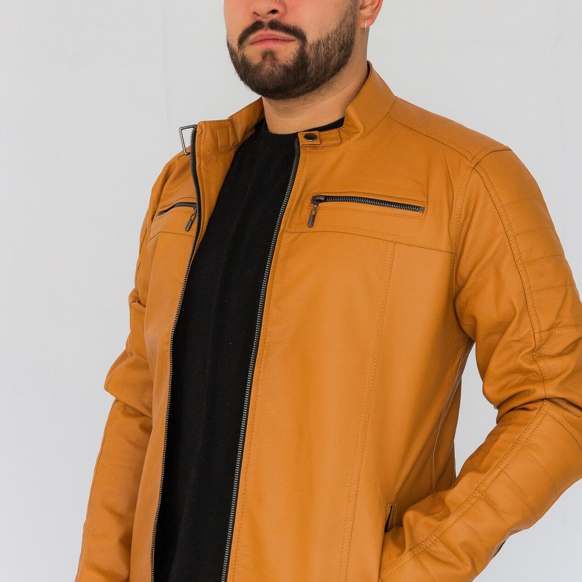 ABC JACKETS - chaqueta para hombre cuero sintético urbana