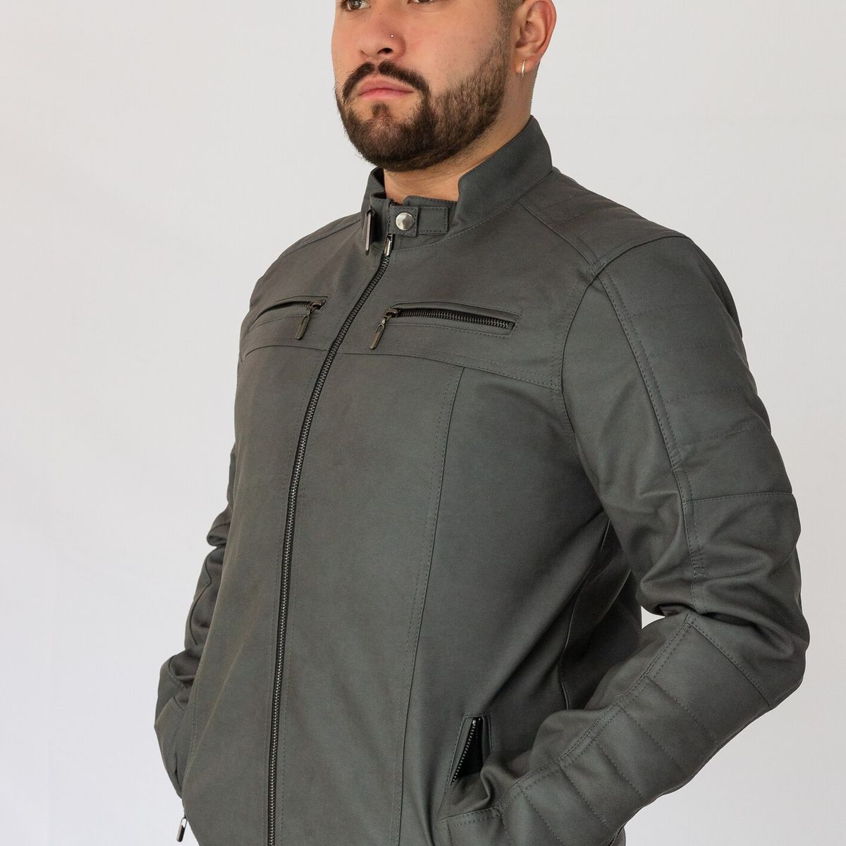 ABC JACKETS - chaqueta para hombre cuero sintético urbana