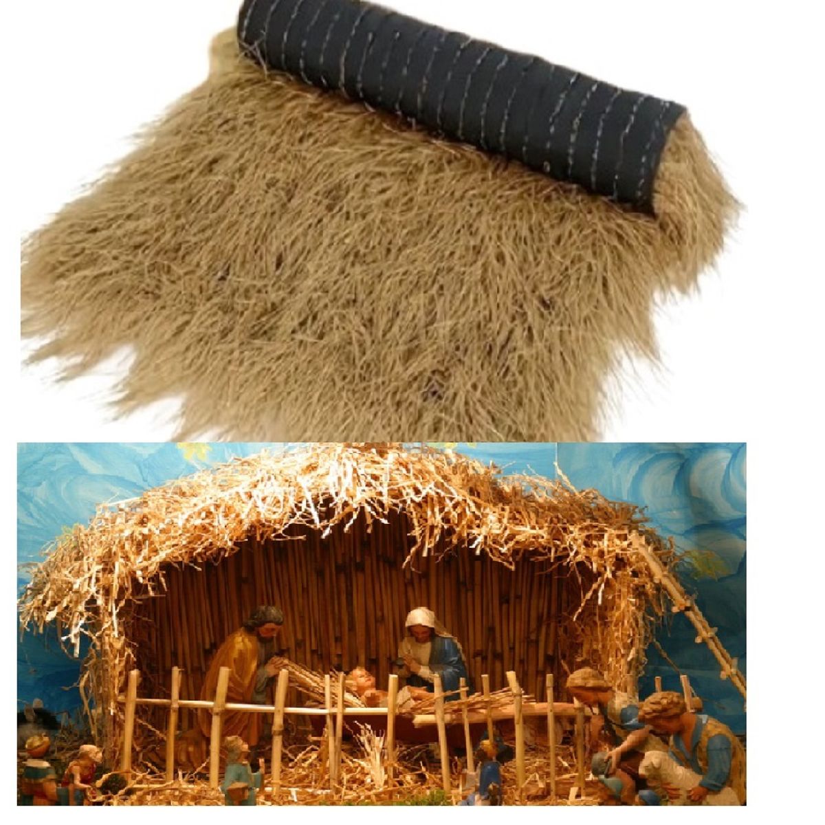 CHINA GLAZE - Techo Paja Sintética Decoración Pesebre