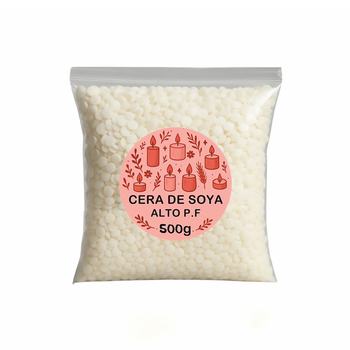GENERICO - Cera De Soya Para Velas De Moldes Alto Punto De Fusión 500g