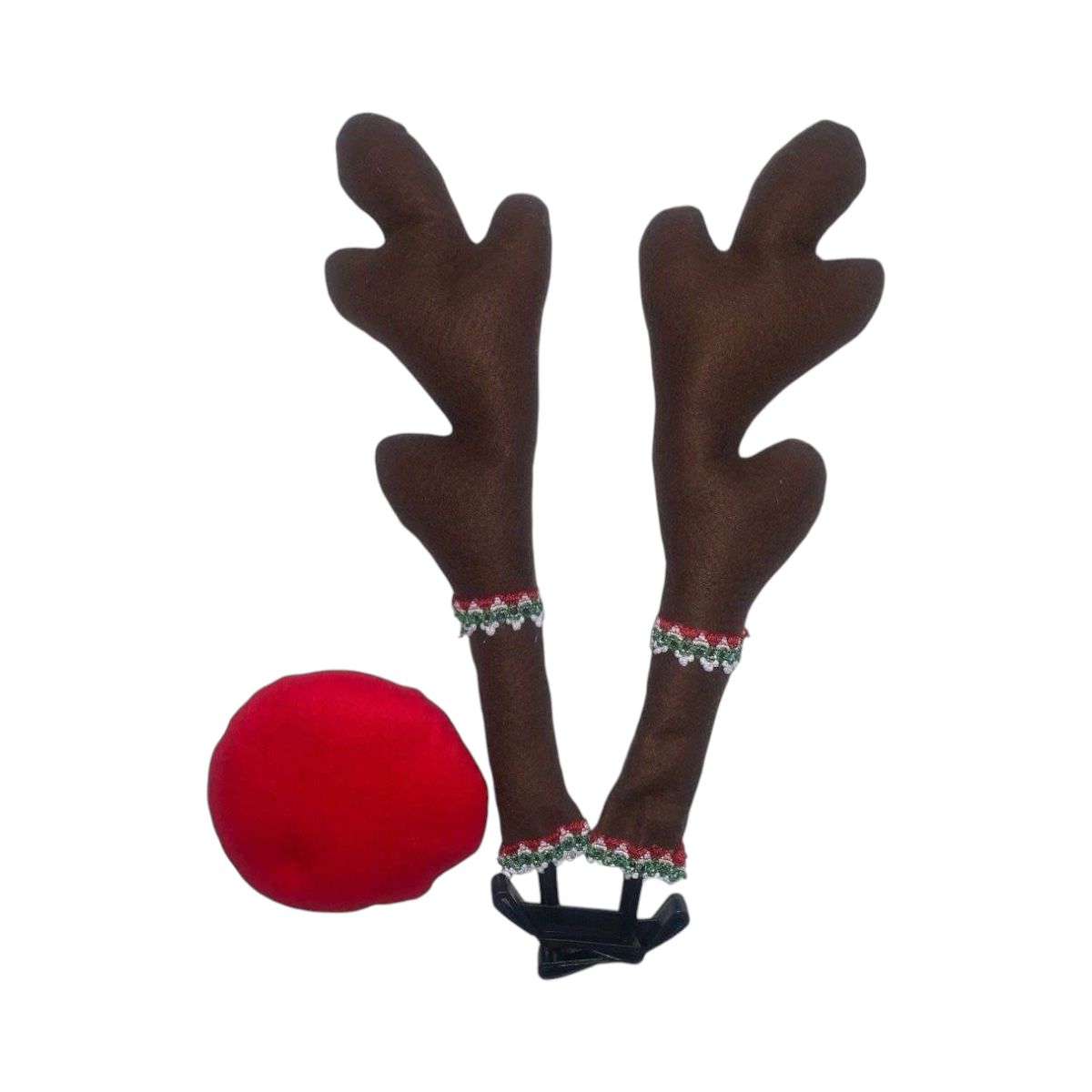 GENERICO - Kit de navidad para vehiculo Reno Cuernos Cachitos Nariz - navidad