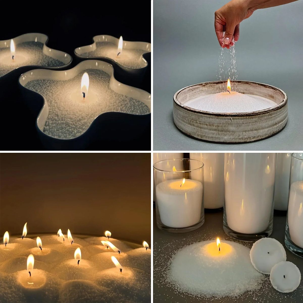 GENERICO - Cera De Arena Para Decoración De Velas Granulado Fino Blanco 500g