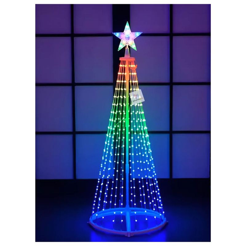 GENERICO - Arbol De Navidad Con Luces Plegable Estrella Tiras Luz Led