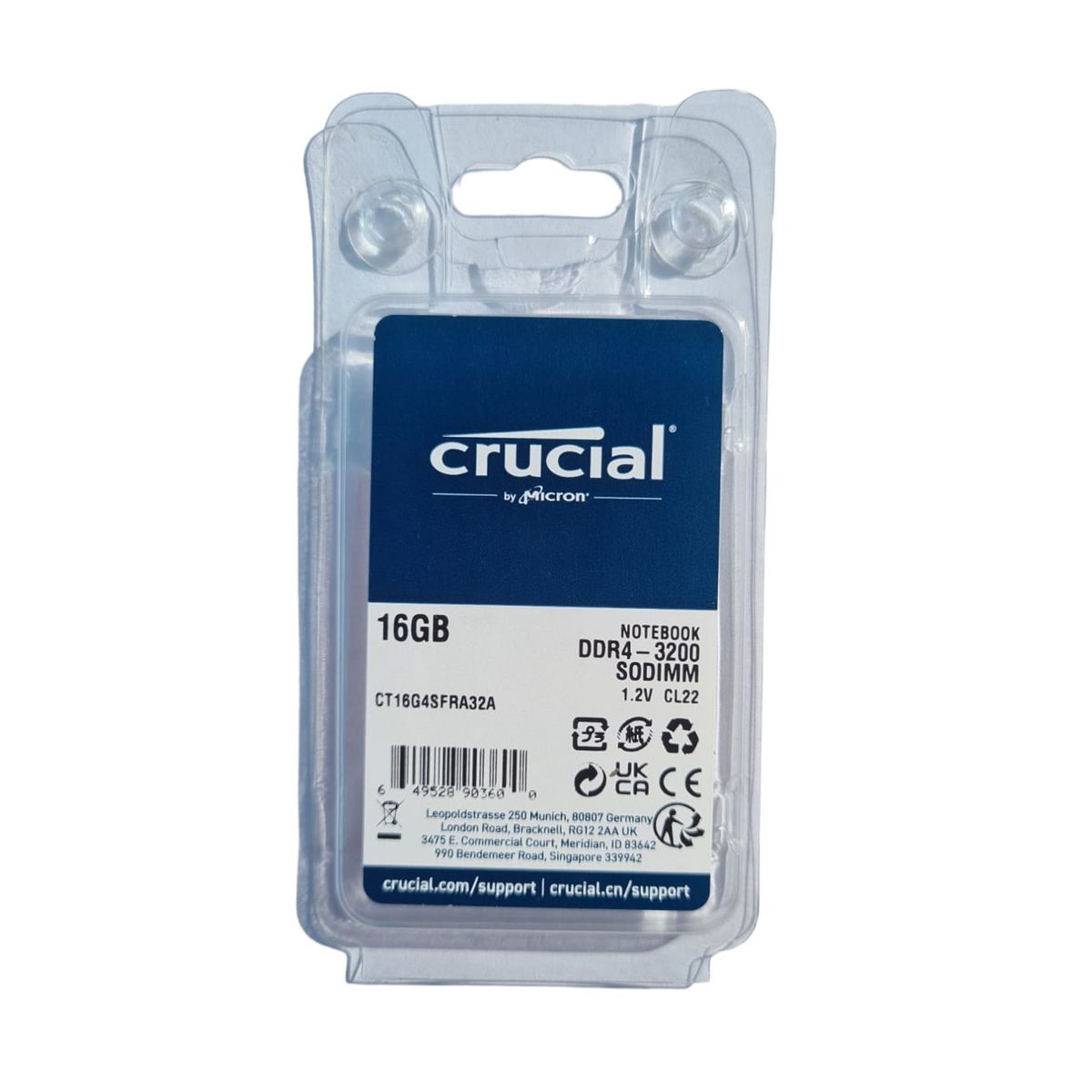 CRUCIAL - Memoria Ram 16gb Ddr4 3200 Crucial Micron Portatil
