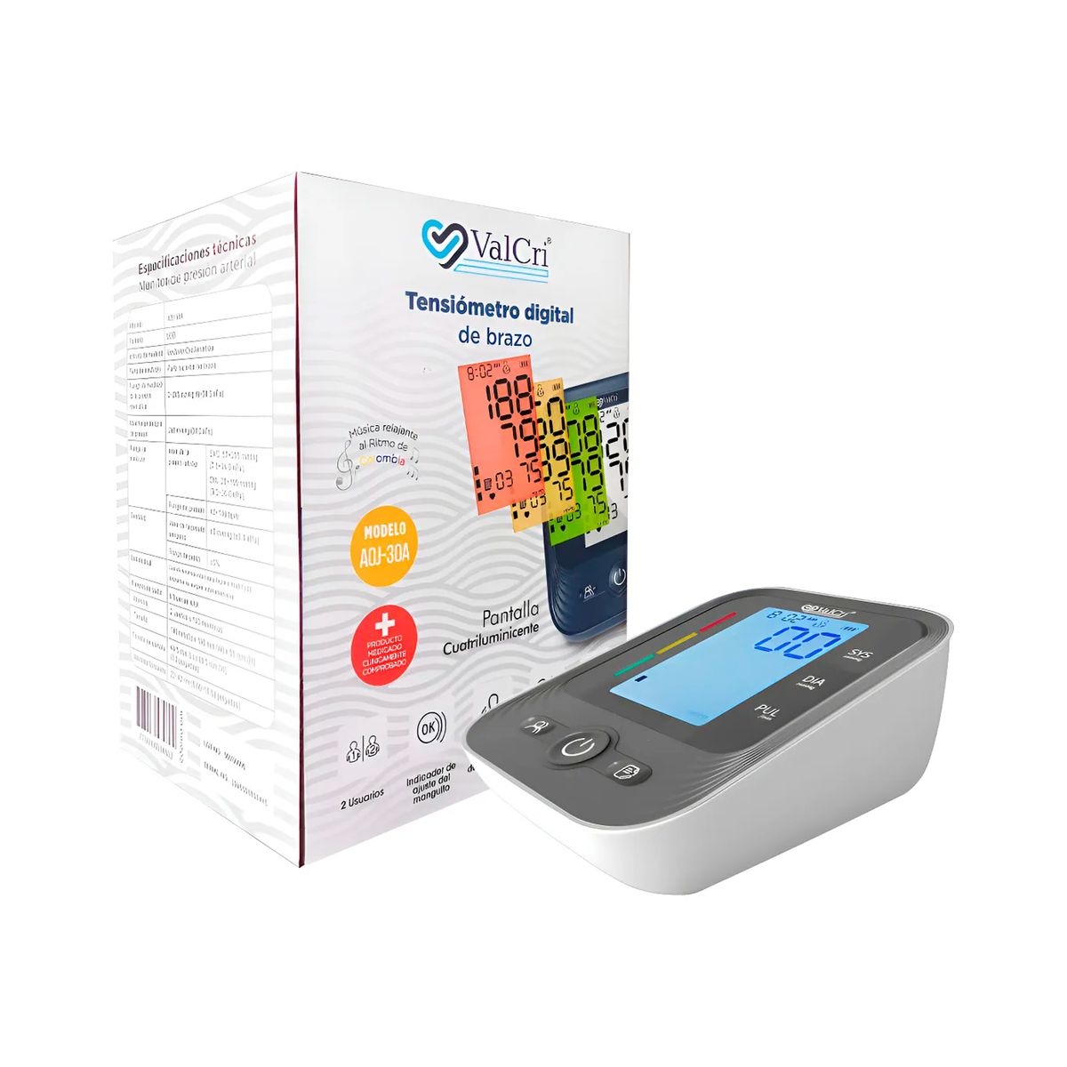VALCRI - Tensiómetro Digital Valcri 30a - Altavoz Indicador