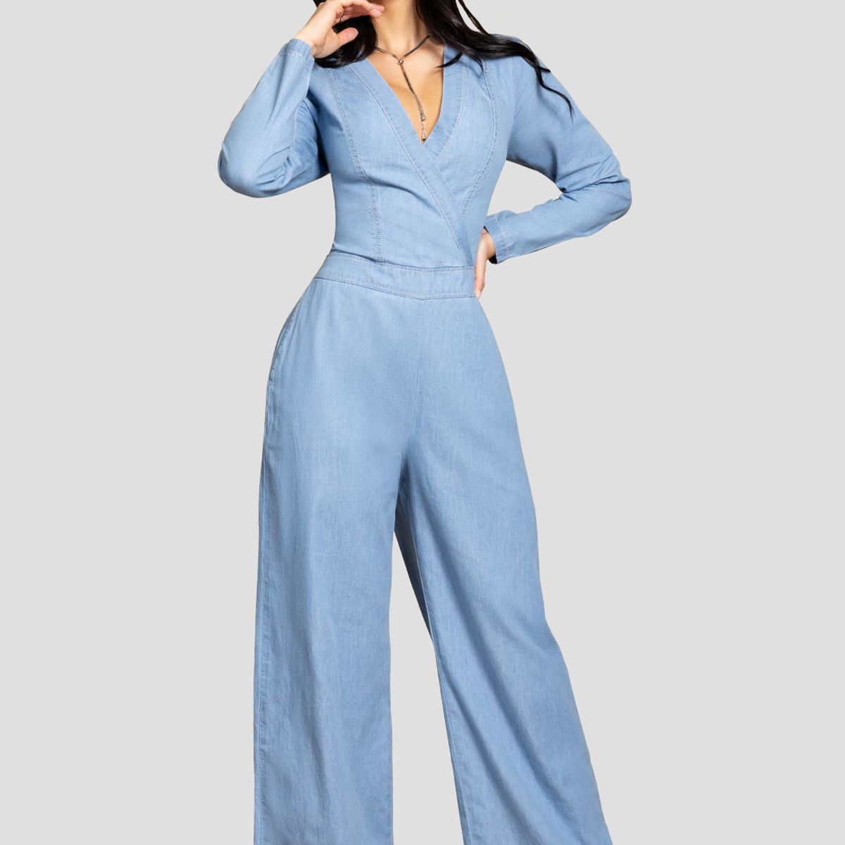 MARKETING PERSONAL - Enterizo Largo Mujer Azul Claro Mp 112684