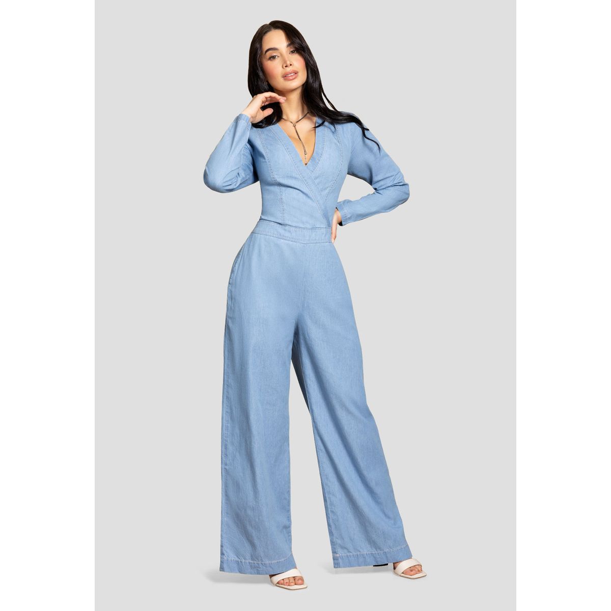 MARKETING PERSONAL - Enterizo Largo Mujer Azul Claro Mp 112684