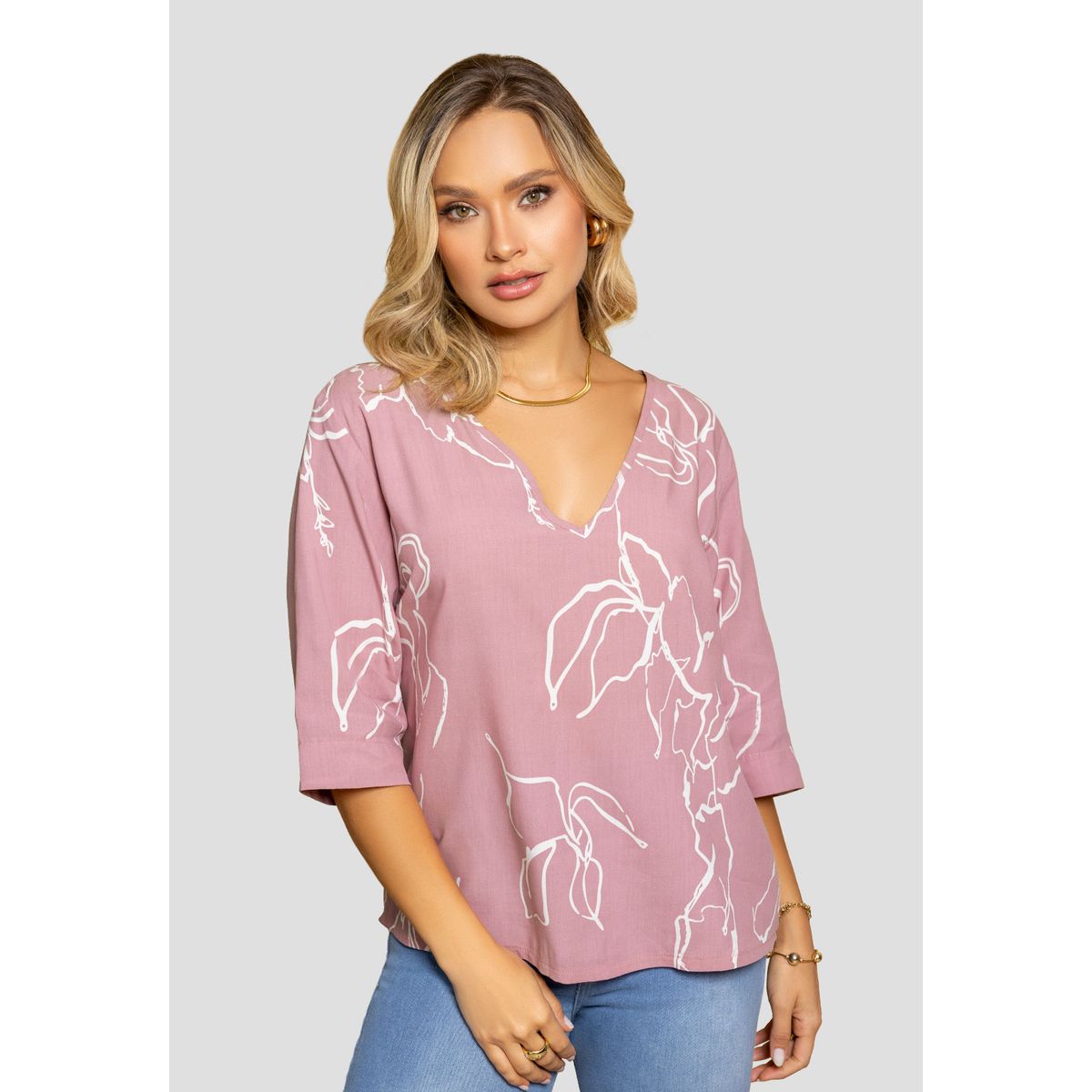 MARKETING PERSONAL - Blusa Mujer Estampado Mp 112393