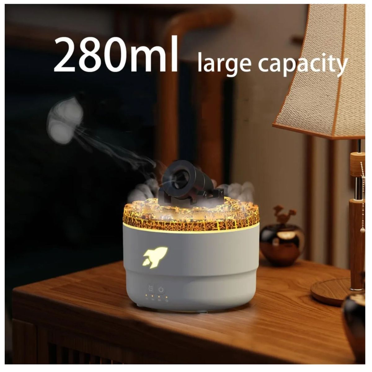 COLME TECHNOLOGY HOME - Humidificador Difusor De Aromas Cañon 280ml Ultrasonido 7led