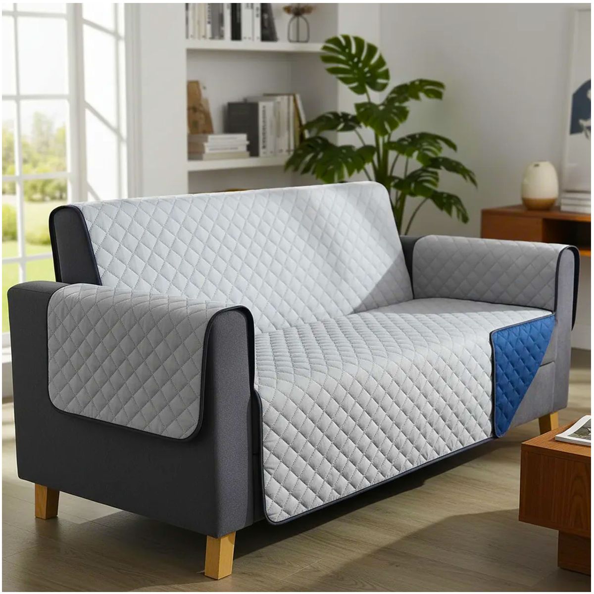 ONE PIXEL - Protector De Sofa Tela Elastica Forro Lavable Ideal Para Mascotas Muebles 2 Puestos