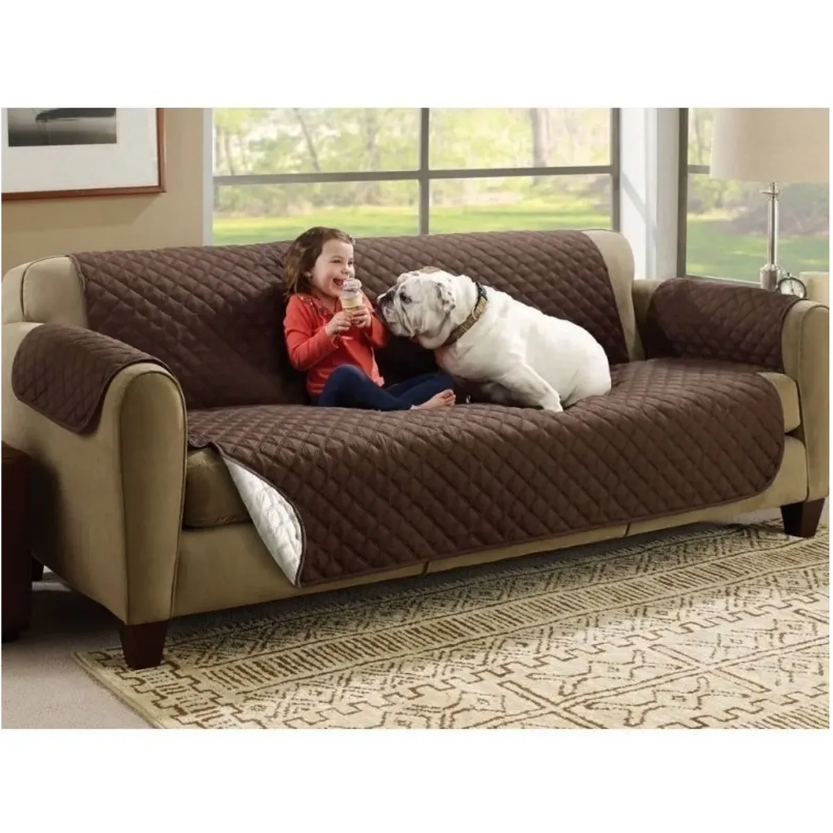ONE PIXEL - Protector De Sofa Tela Elastica Forro Lavable Ideal Para Mascotas Muebles 3 Puestos