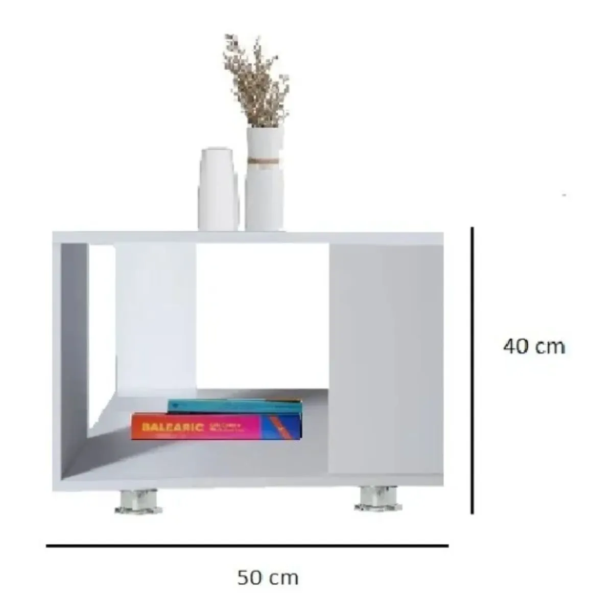 GENERICO - Mesa De Centro  Mesa De Auxilar Cuadrada Blanca