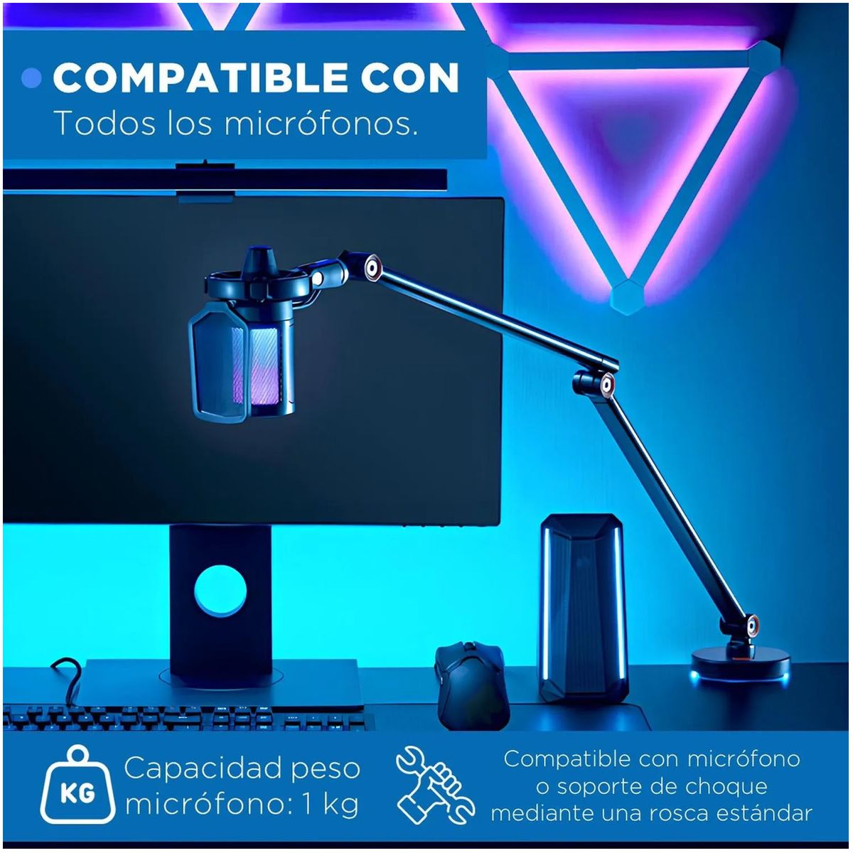 ONE PIXEL - Soporte Para Micrófono Condensador Brazo De Alta Resistencia