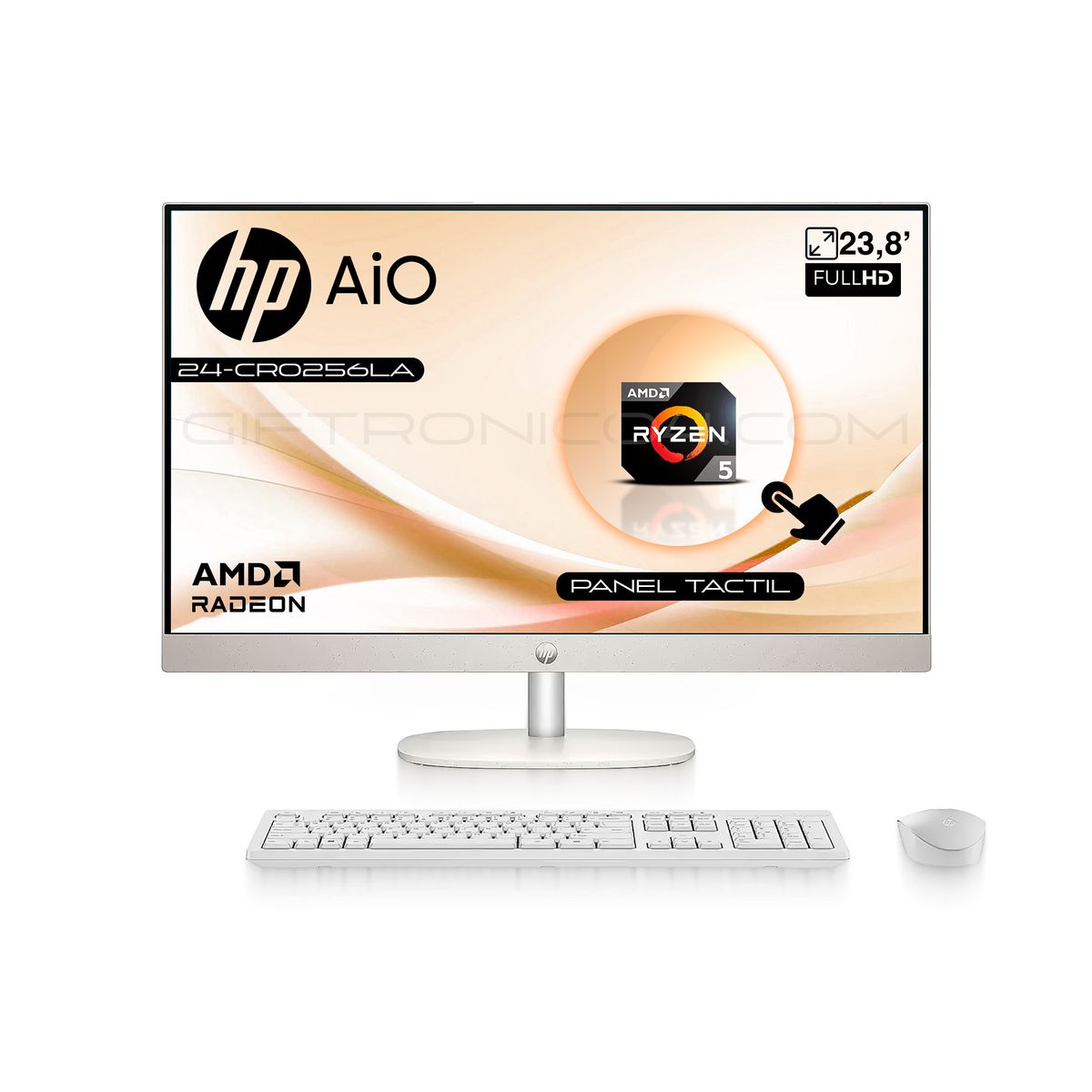 HP - Computador AIO Hp 24-cr0256la  238 FHD Tactil  AMD R5-7520U  8GB RAM 512GB SSD  Blanco