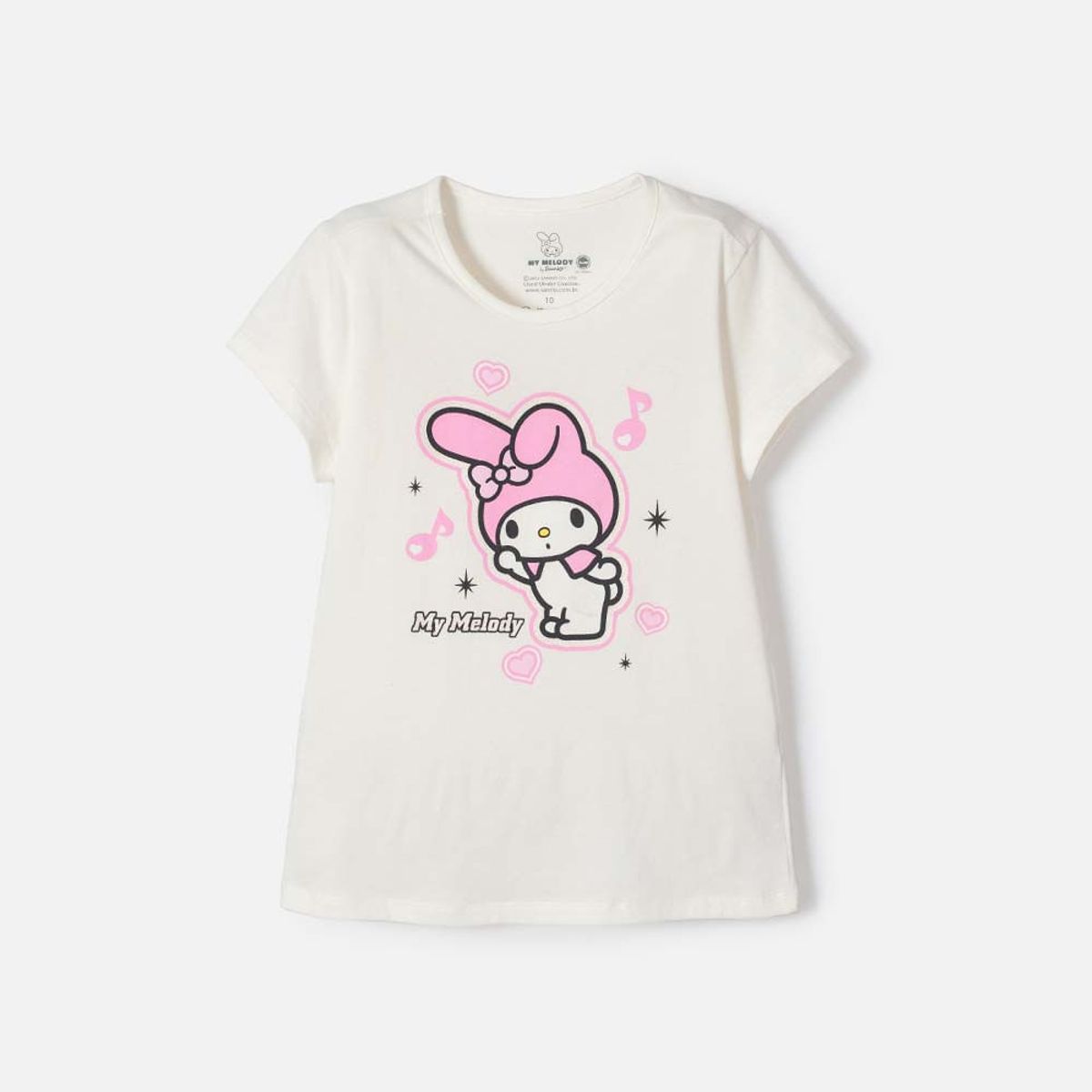 SANRIO - Camiseta My Melody manga corta marfil para niña