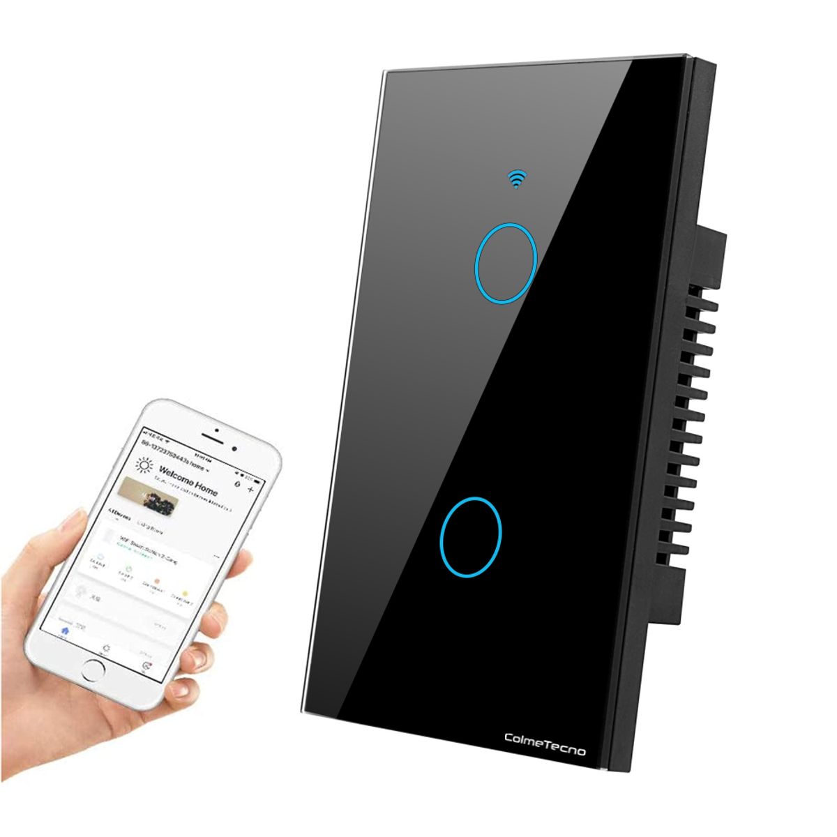 GENERICO - Interruptor Wifi Tactil Inteligente Alexa Google Home 2 Vias