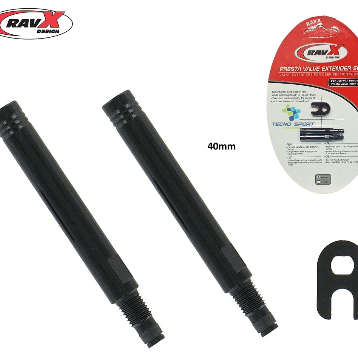 GENERICO - Extensión Válvula Presta 40mm Bicicleta Neumático Ruta