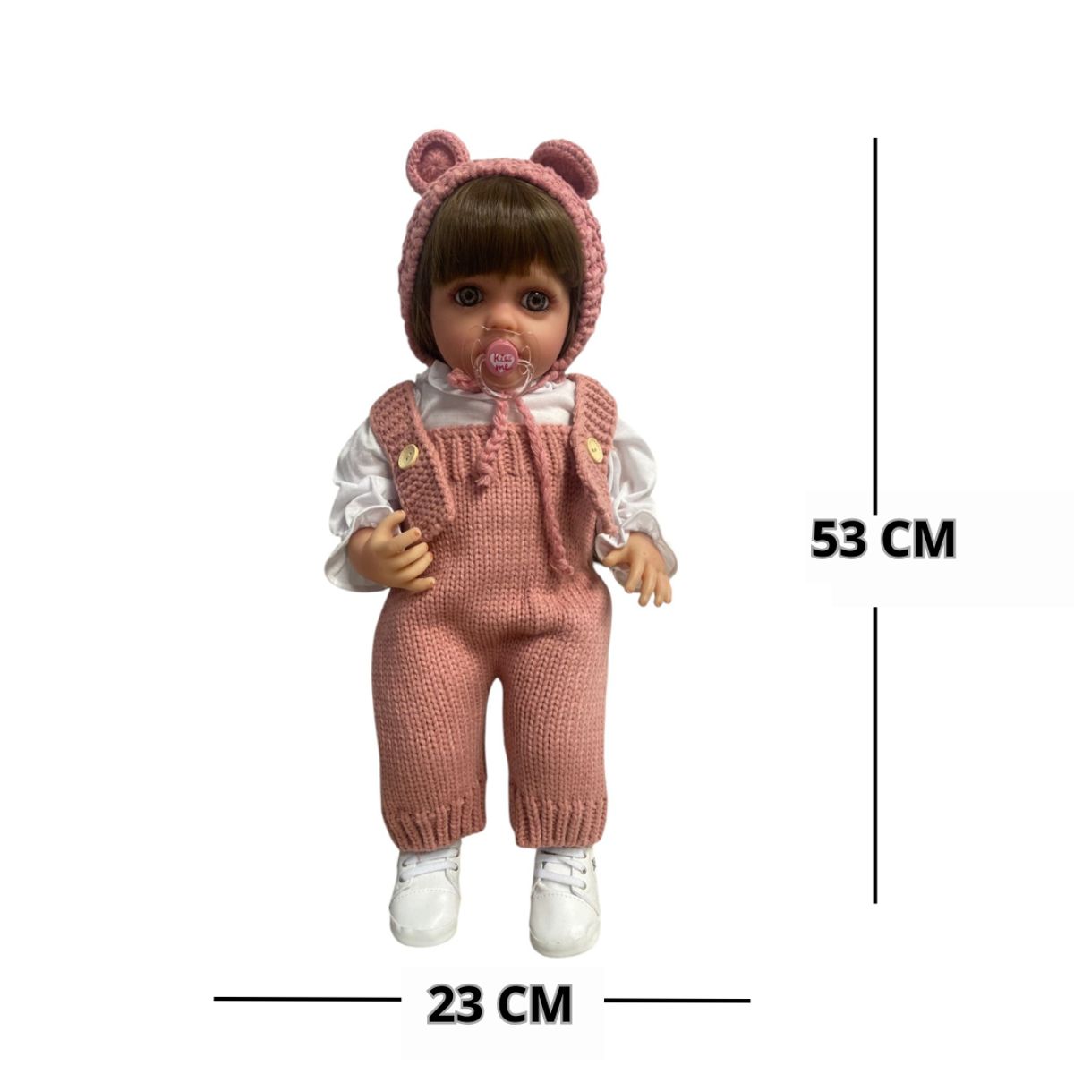 GENERICO - Muñeca Bebe Realista De 53cm Con Accesorios Y Sonidos Rosa