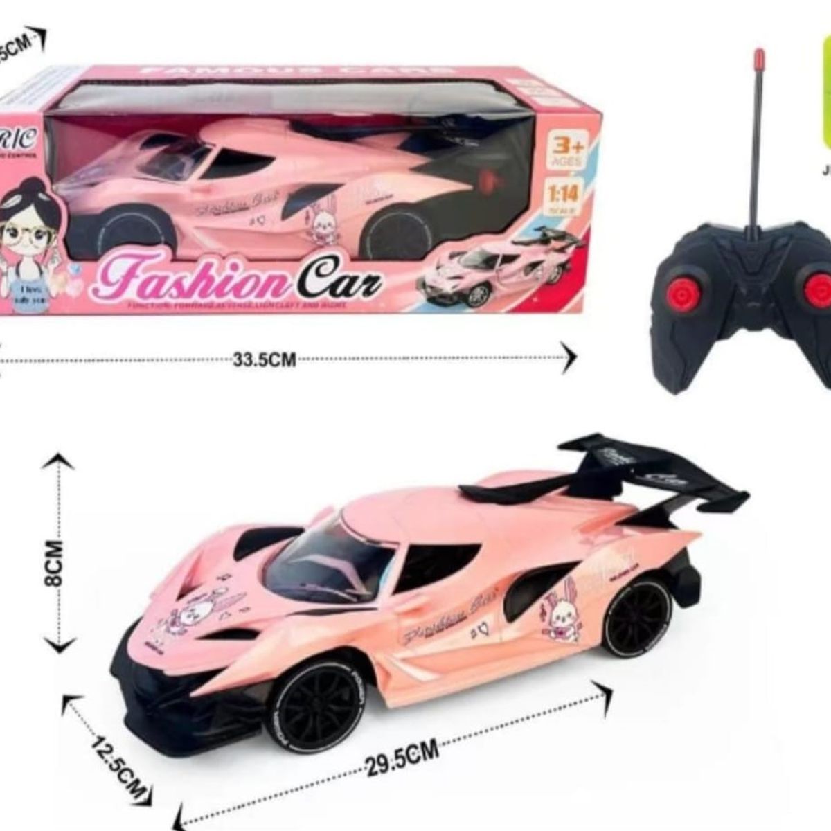 GENERICO - Carro a Control Remoto Rosa Fashion Car Juguete Para Niñas rosado