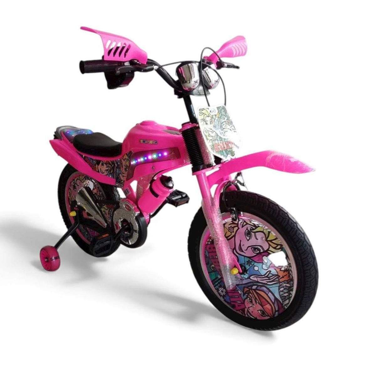 BRITOCHET - REF SM-16M  Bicicleta Bicimoto Rin 16 Niño Niña Sonido Real De Moto 4 a 9 Años