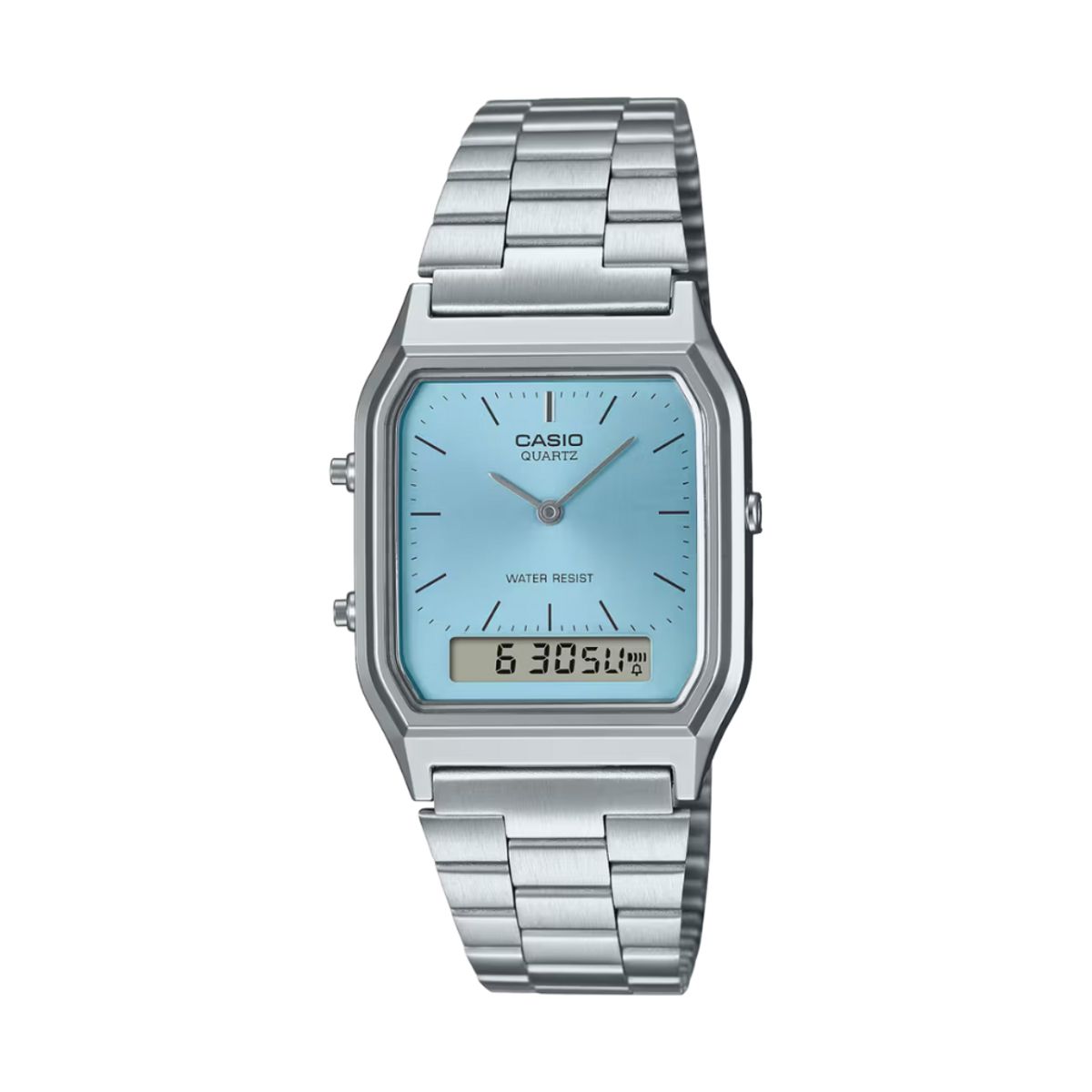 CASIO - Reloj Casio Retro Unisex  AQ-230A-2A1 Doble Hora Azul