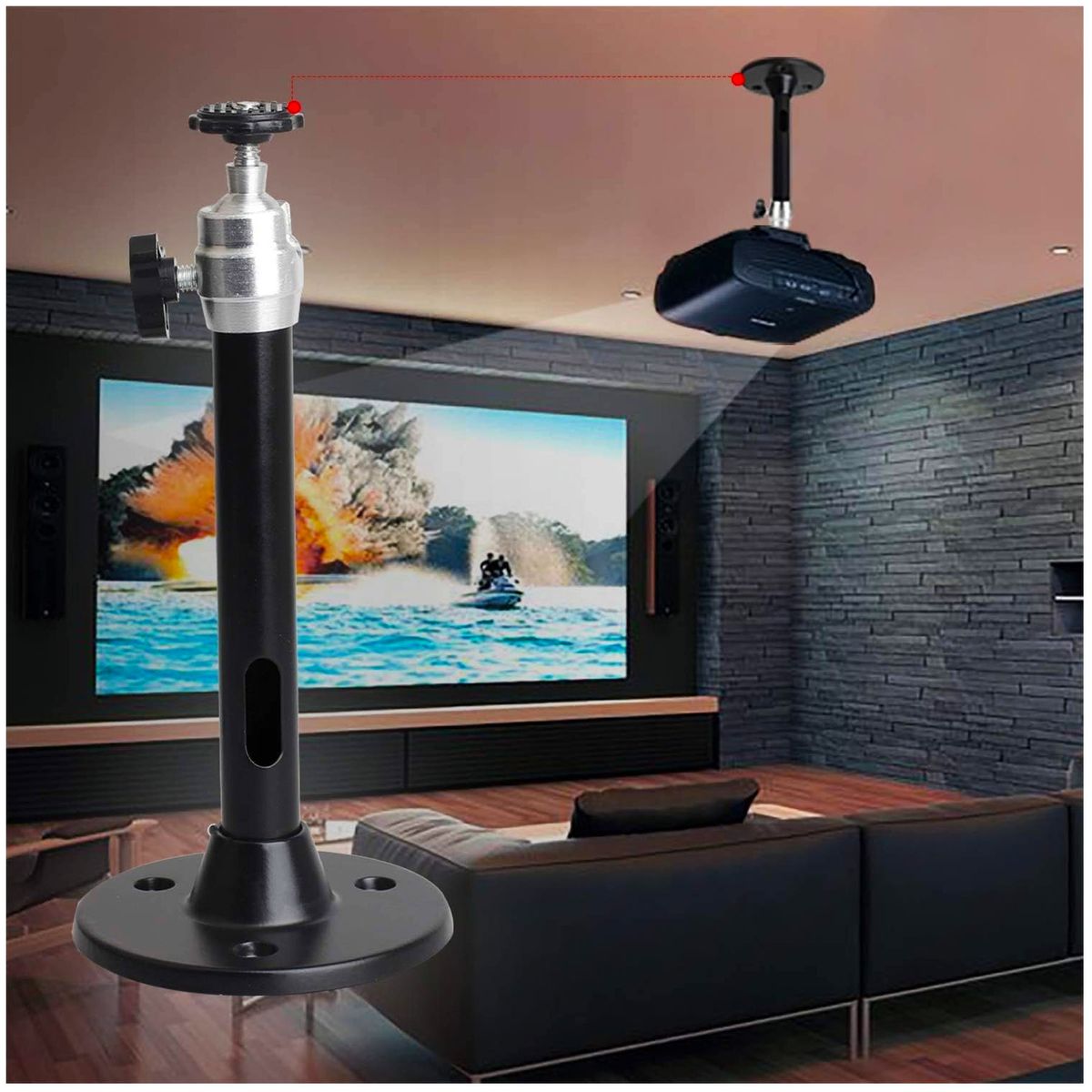 ONE PIXEL - Soporte Para Mini Proyector Pared y Techo Adaptador 360° Ergonomico