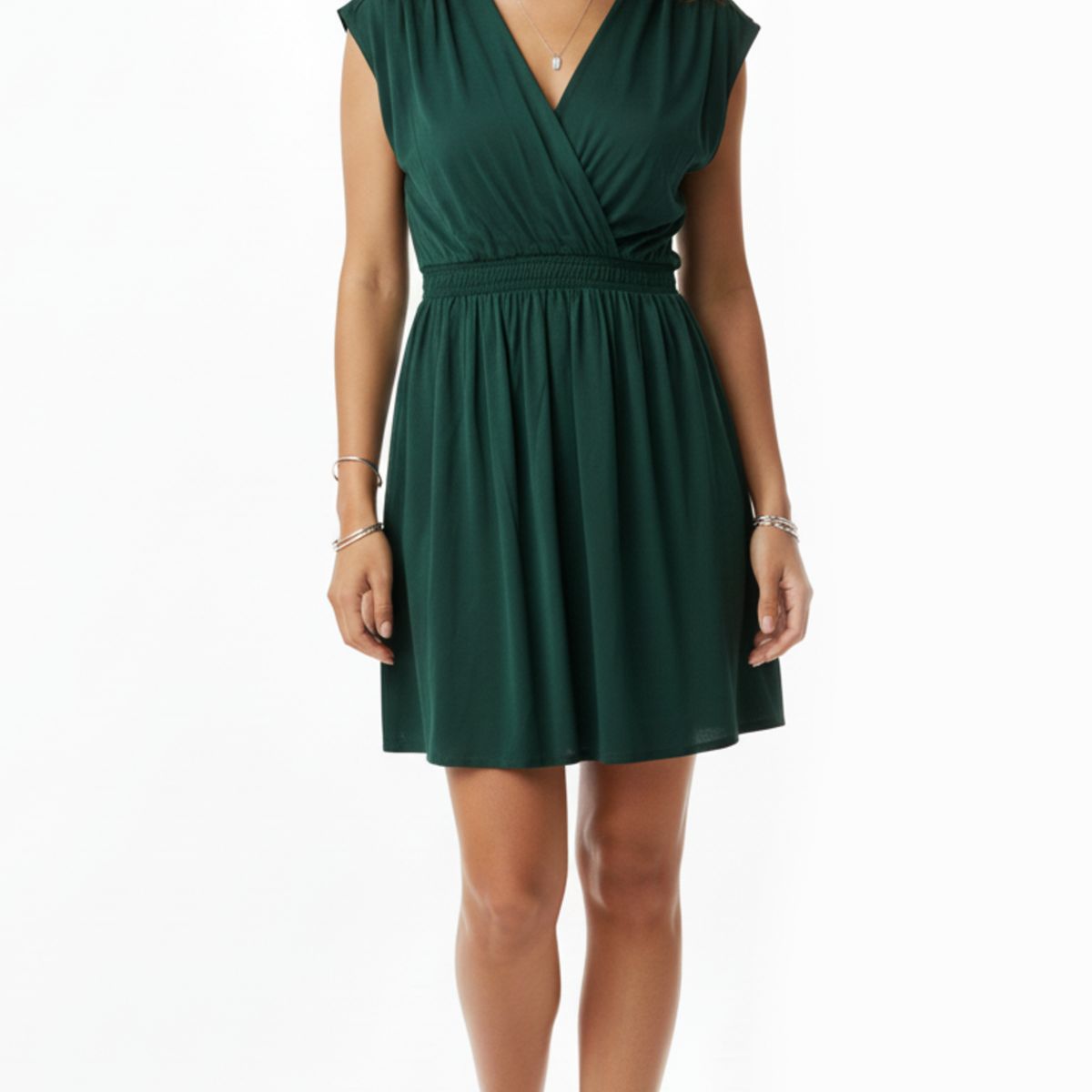 BELIFE - Vestido corto verde para mujer