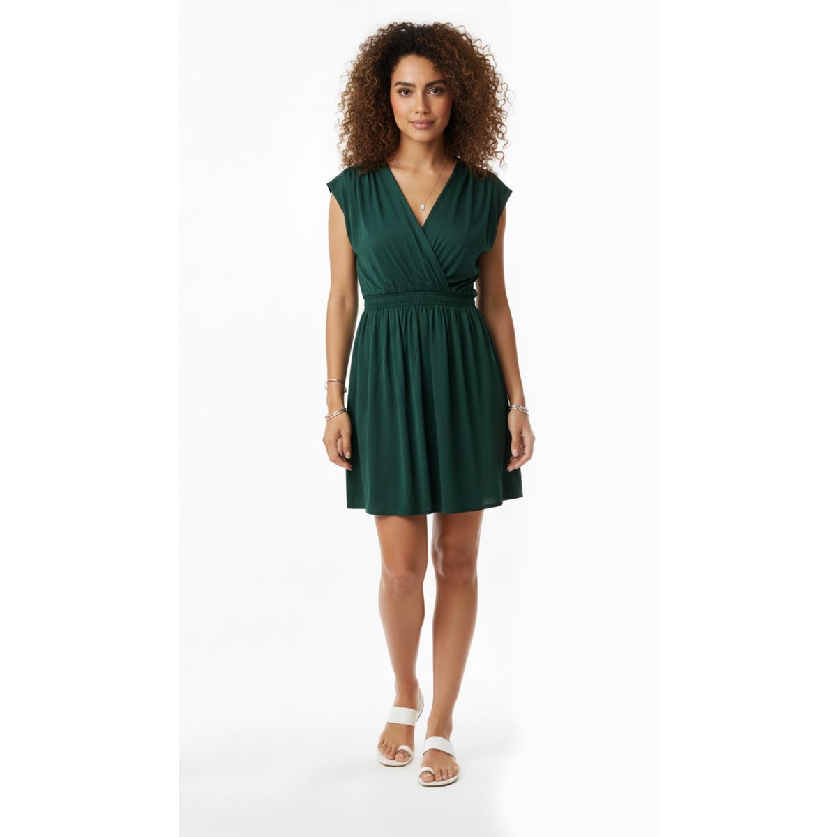 BELIFE - Vestido corto verde para mujer
