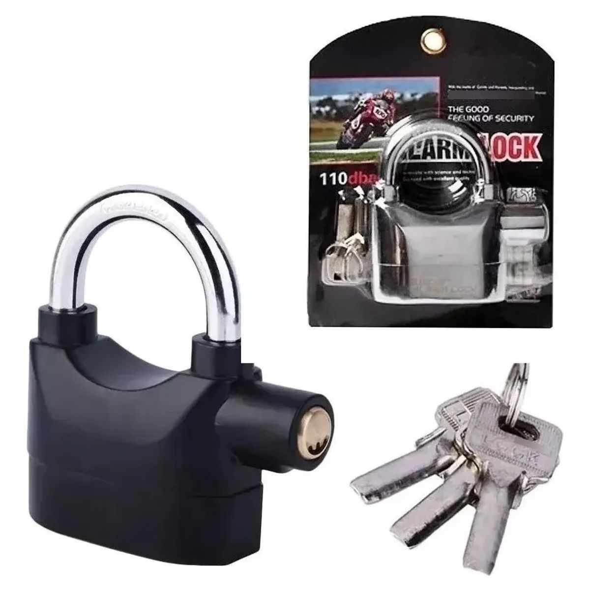 GENERICO - Candado Para Moto Alarma Freno Disco Bicicleta Inoxidable