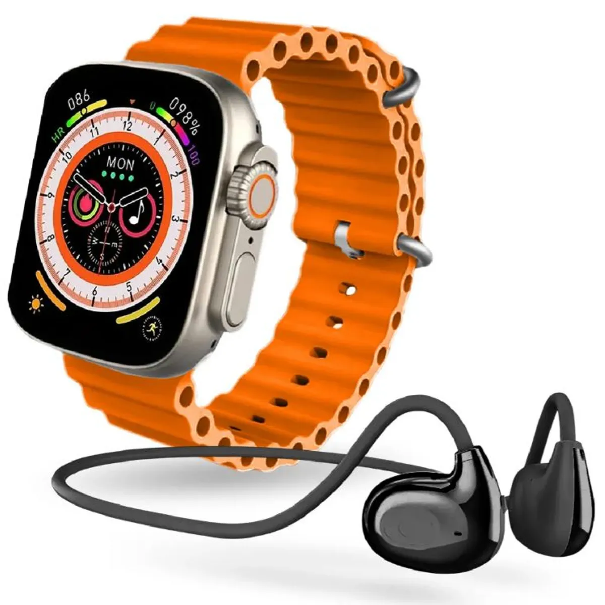 MOBULA - Smartwatch Sport H8 Ultra Con Audífonos Air Conduction Bluetooth 5.3