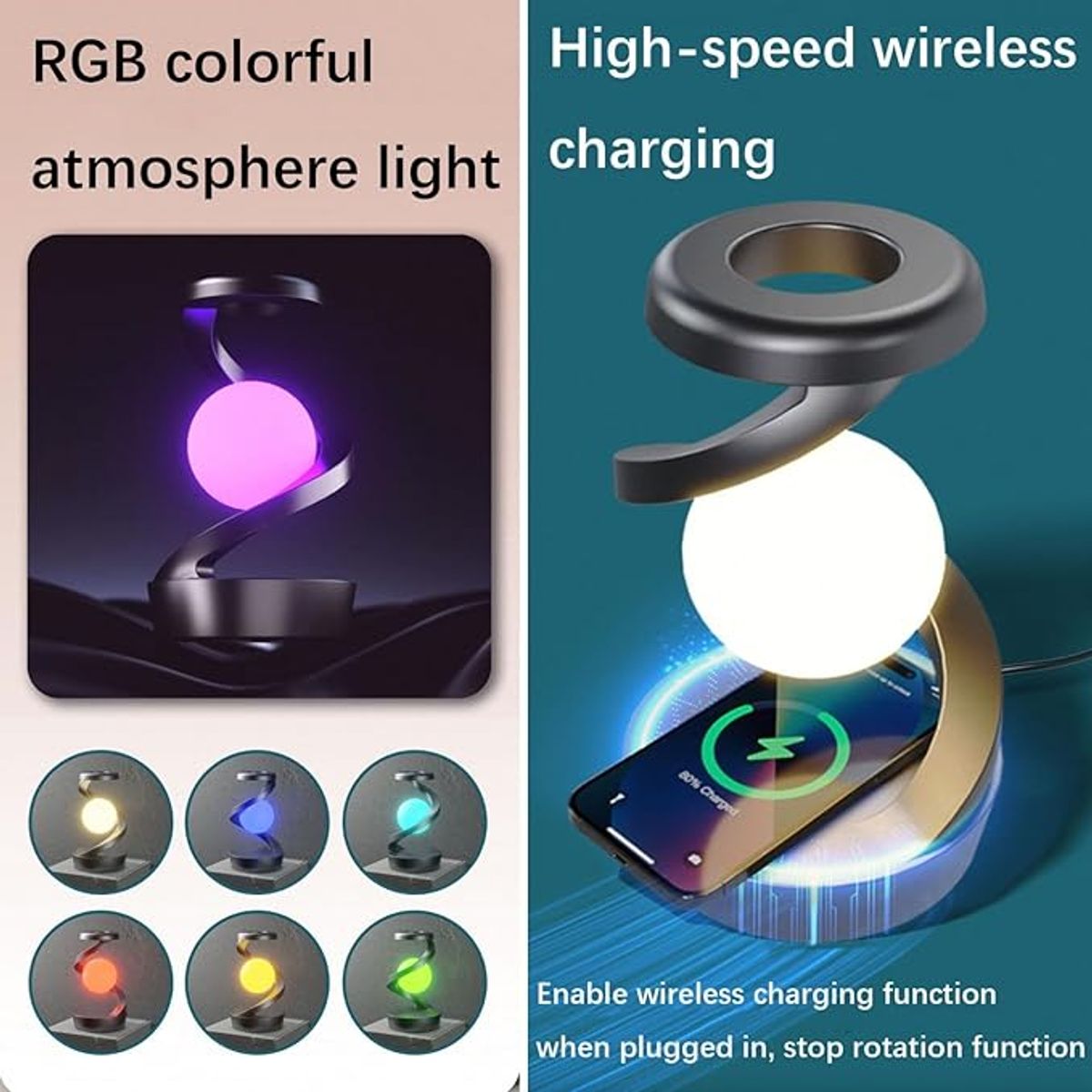 ILUMINATA - LAMPAR DECORATIVA FUTURISTA CON CARGA INALAMBRICA  HE INTERACCION