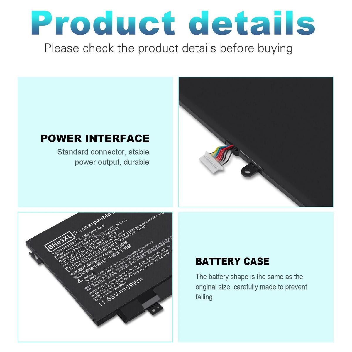 GENERICO - Batería Sh03xl 859356-855 Para Hp Spectre X360 13-ac0xx 13-a