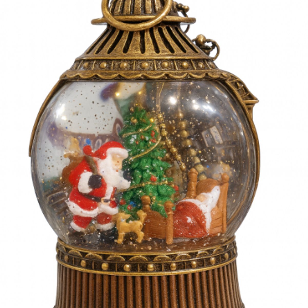 GENERICO - Esfera Bola Navideña Decorativa con Papa Noel y Luz Con Efecto Nieve, Adorno Navideño Elegante 19