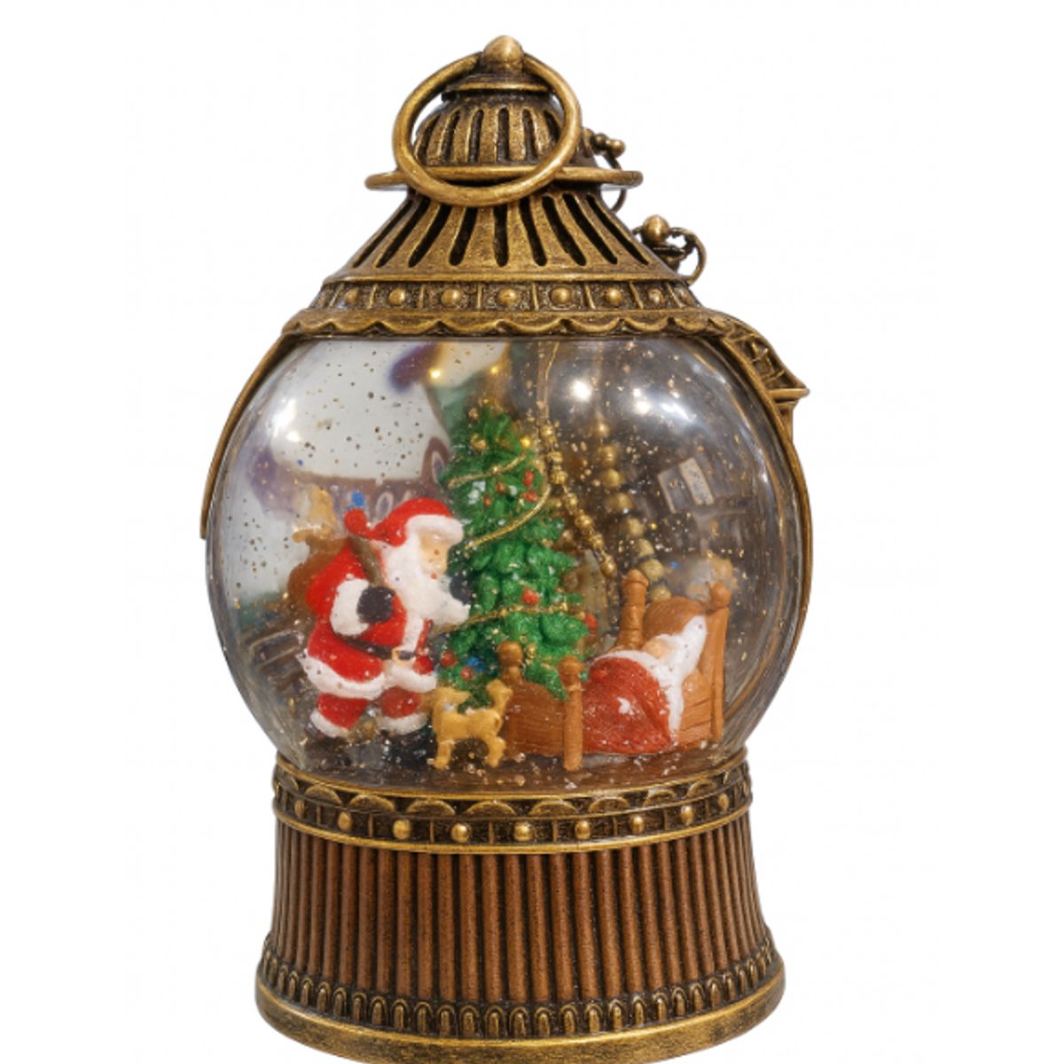 GENERICO - Esfera Bola Navideña Decorativa con Papa Noel y Luz Con Efecto Nieve, Adorno Navideño Elegante 19