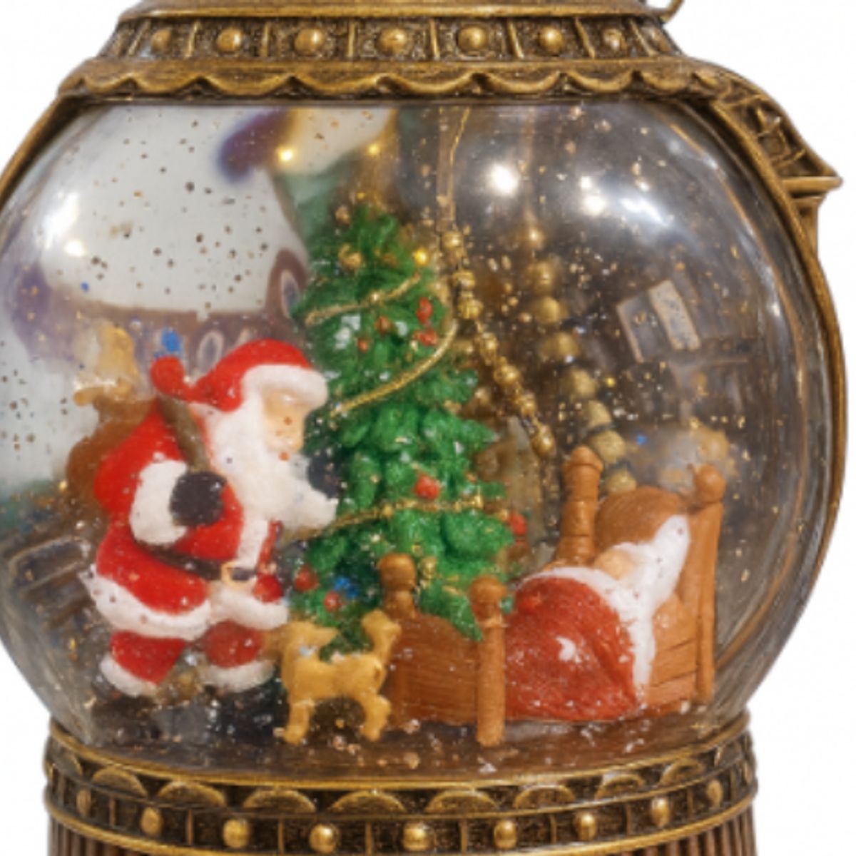 GENERICO - Esfera Bola Navideña Decorativa con Papa Noel y Luz Con Efecto Nieve, Adorno Navideño Elegante 19