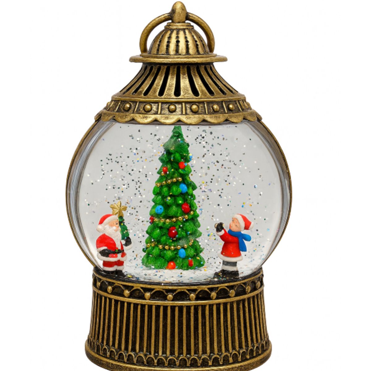 GENERICO - Esfera Bola Navideña Decorativa con Papa Noel y Luz Con Efecto Nieve, Adorno Navideño Elegante 22