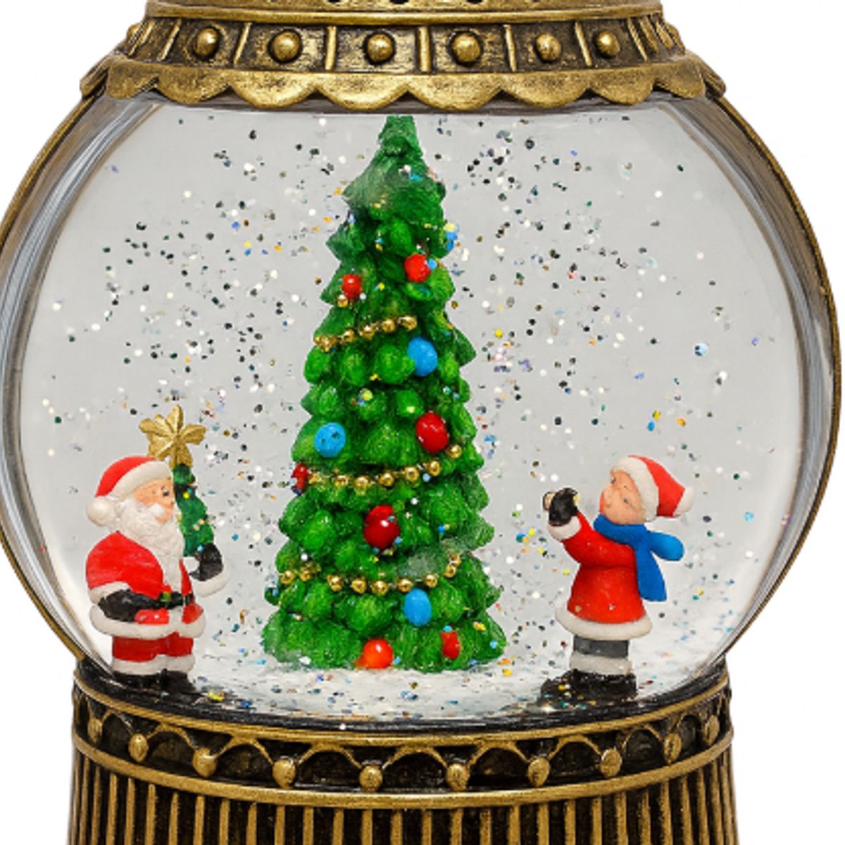 GENERICO - Esfera Bola Navideña Decorativa con Papa Noel y Luz Con Efecto Nieve, Adorno Navideño Elegante 22