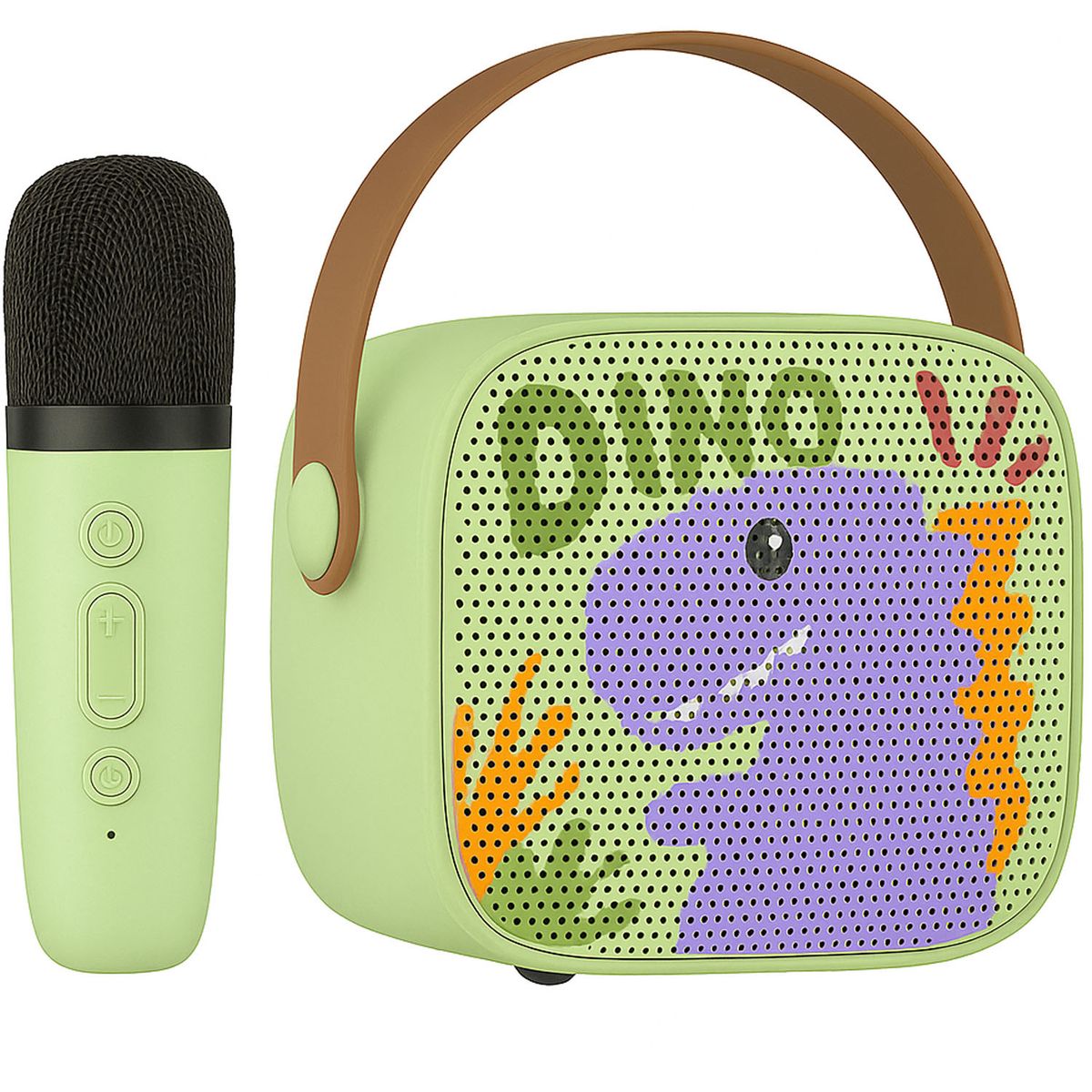 ONE PIXEL - Kit Parlante Y Micrófono Karaoke Bluetooth Dinosaurio