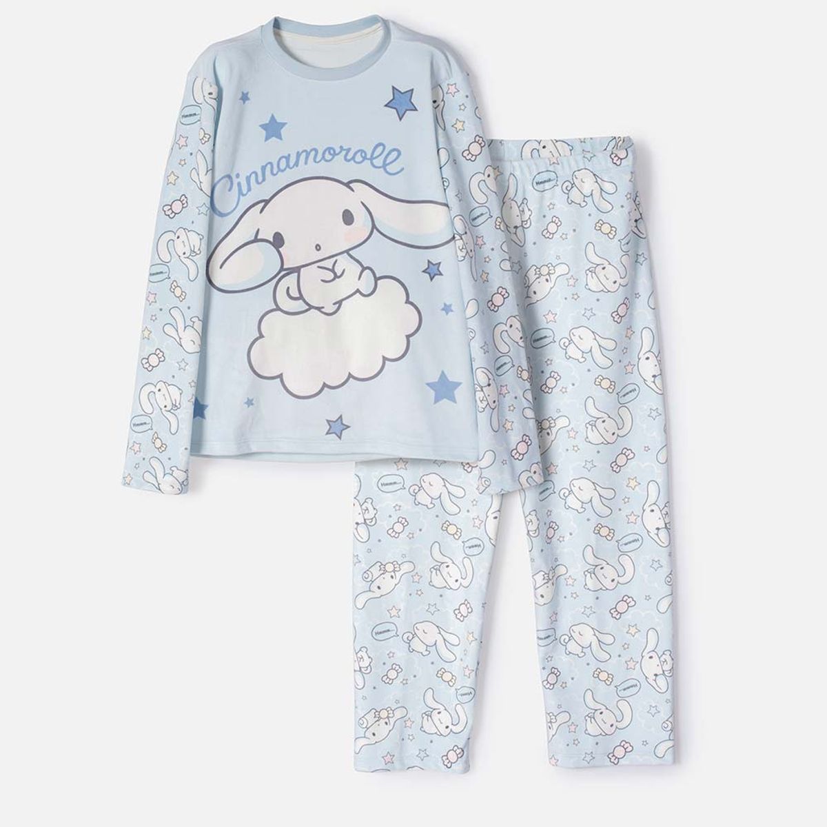 HELLO KITTY - Pijama de Cinnamoroll con pantalón largo azul para niña