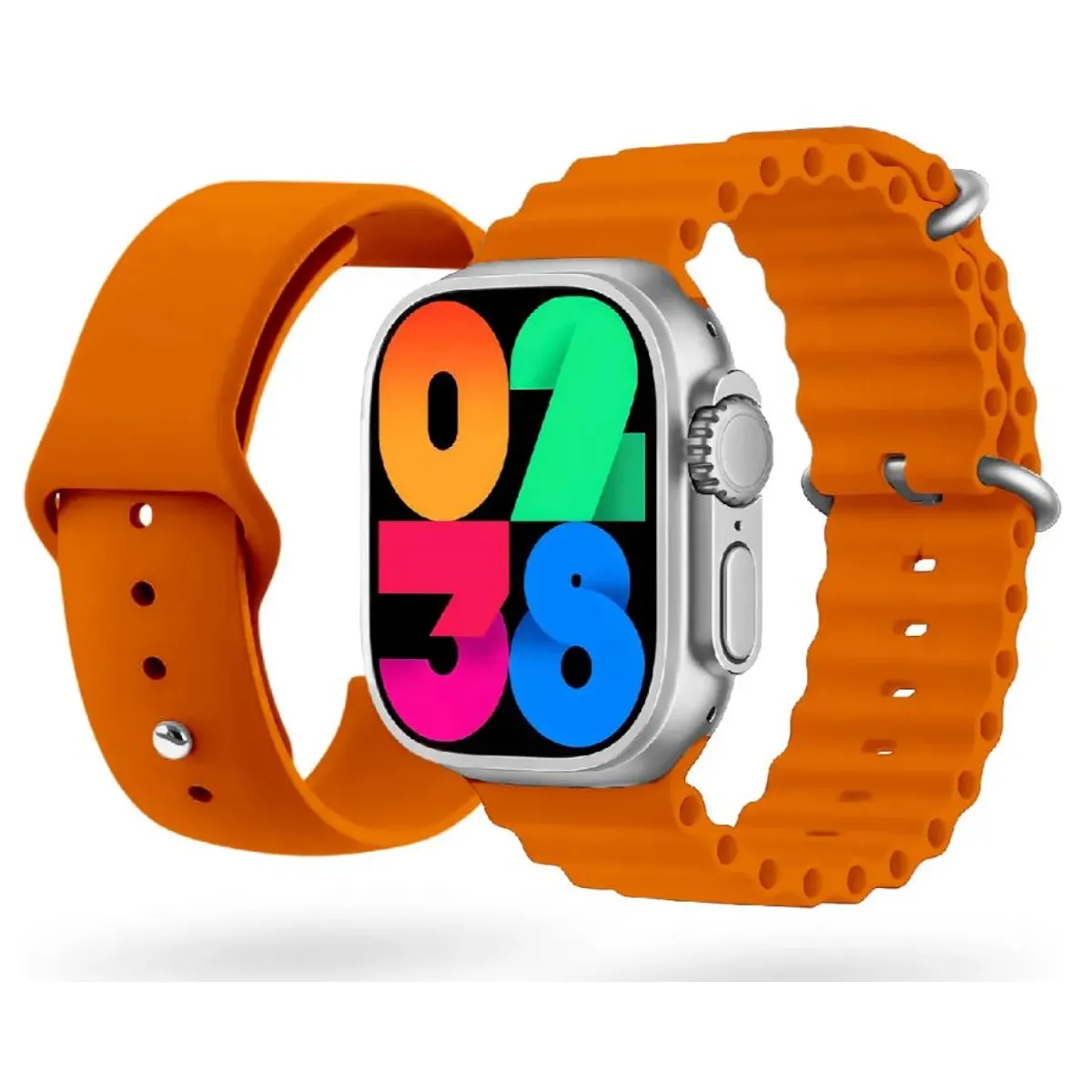 MOBULA - Smartwatch Iw10 Ultra Deportivo Naranja  Bluetooth 53 48h Batería Ip67