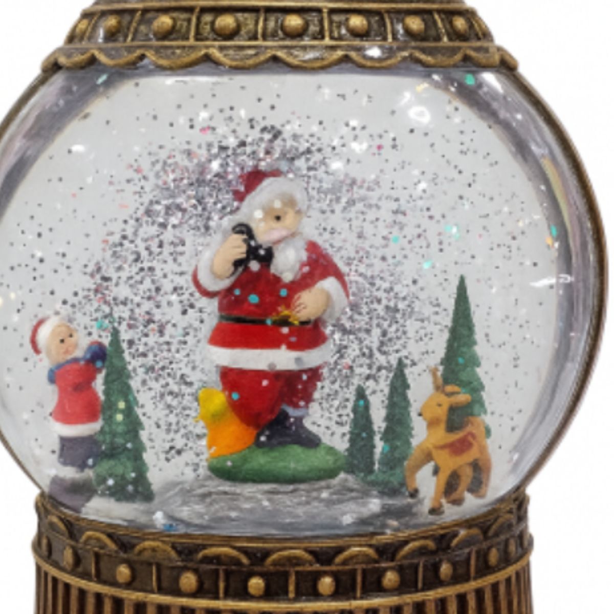 GENERICO - Esfera Bola Navideña Decorativa con Papa Noel y Luz Con Efecto Nieve, Adorno Navideño Elegante 23