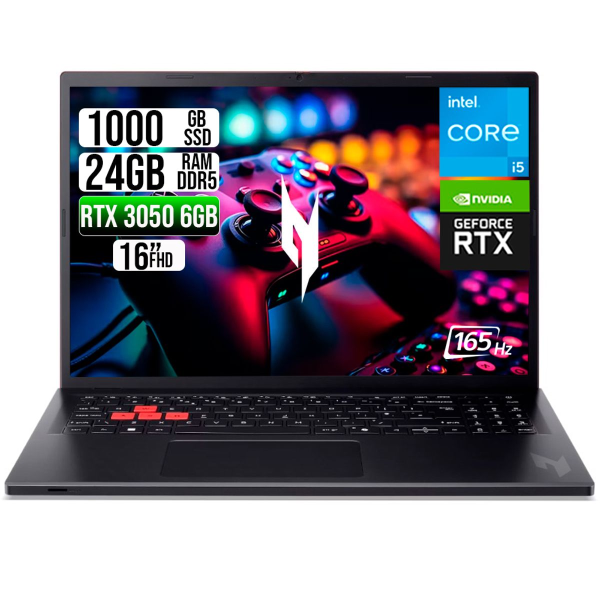 ACER - PORTATIL ACER NITRO LITE INTEL I5-13420H RTX 3050 6GB SSD 1TB RAM 24GB 16" FHD 165Hz